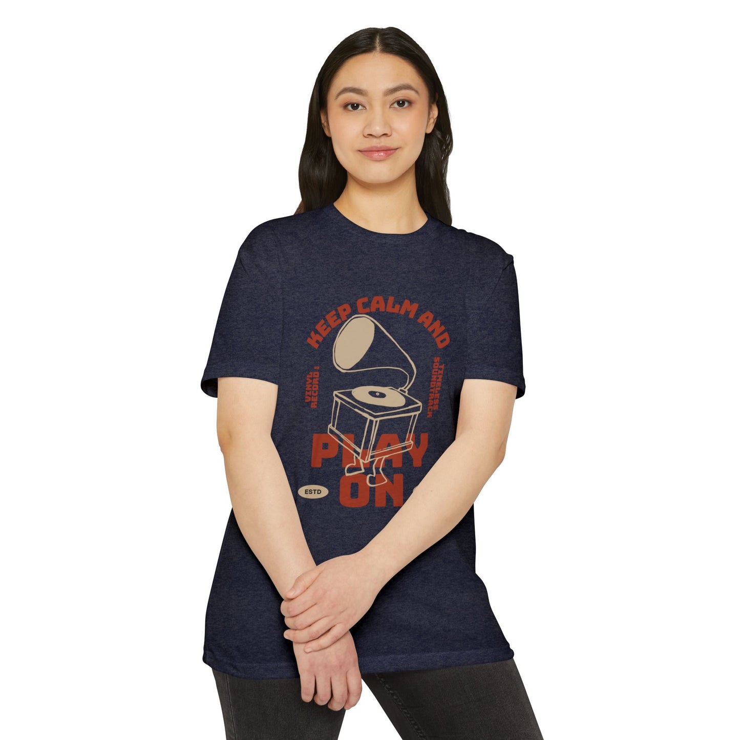 Retro Music Vibe T-Shirt, Unisex Tee, Gift for Music Lovers, Keep Calm and Play On Shirt, Casual Summer Wear, Music Themed Apparel