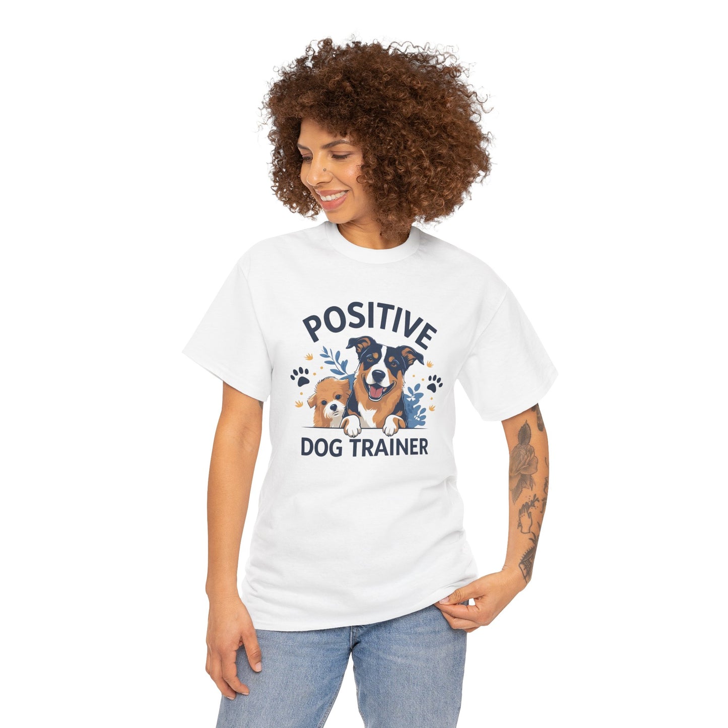 Positive Dog Trainer Tee, Dog Lover Gift, Unisex Cotton T-Shirt, Pet Training Apparel, Animal Care, Casual Dog Shirt