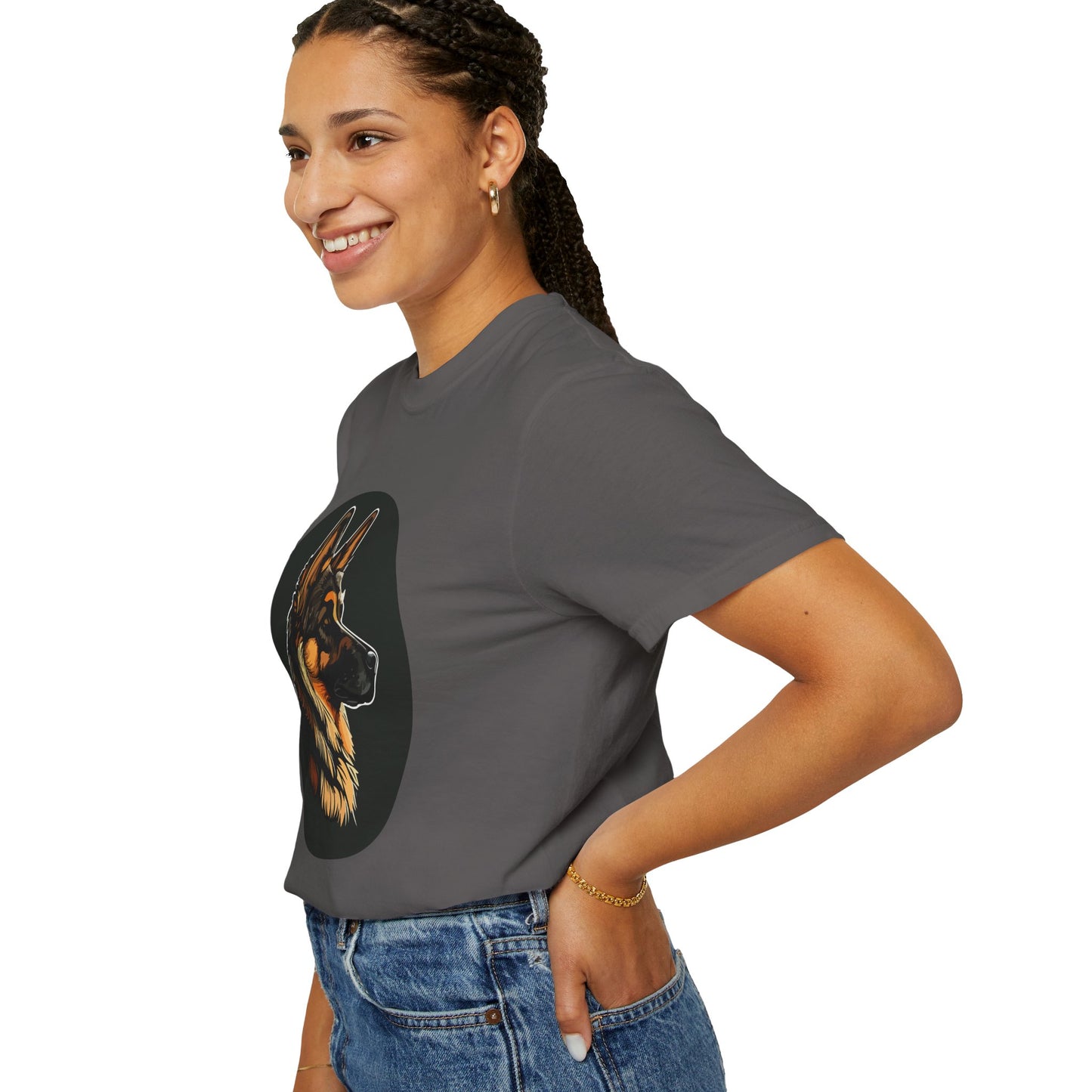 Unisex T-Shirt With Close Up Graphic of German Shepherd | Casual Pet Apparel