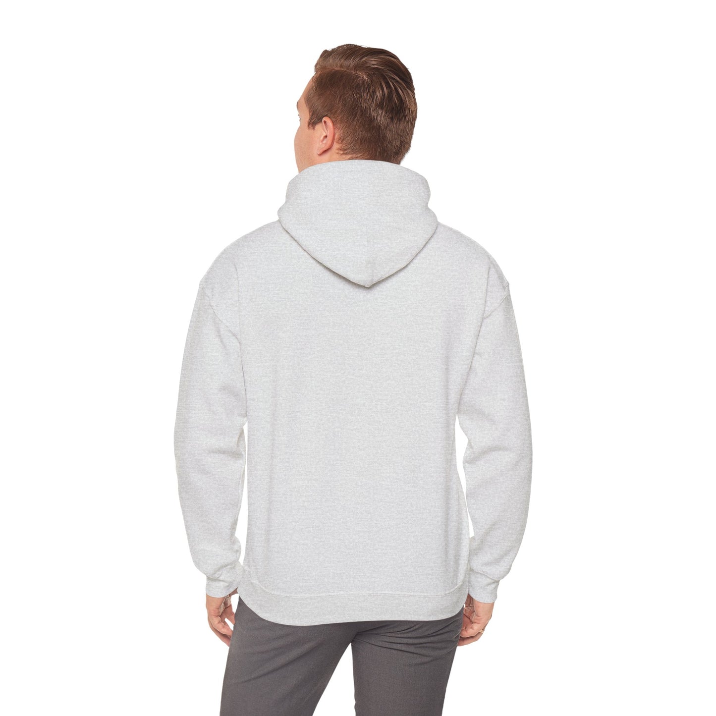 Unisex Dog Lover Hoodie With a German Shepherd Resting On Outdoor Bed In The Snow and Caption Life is Ruff Without GSD