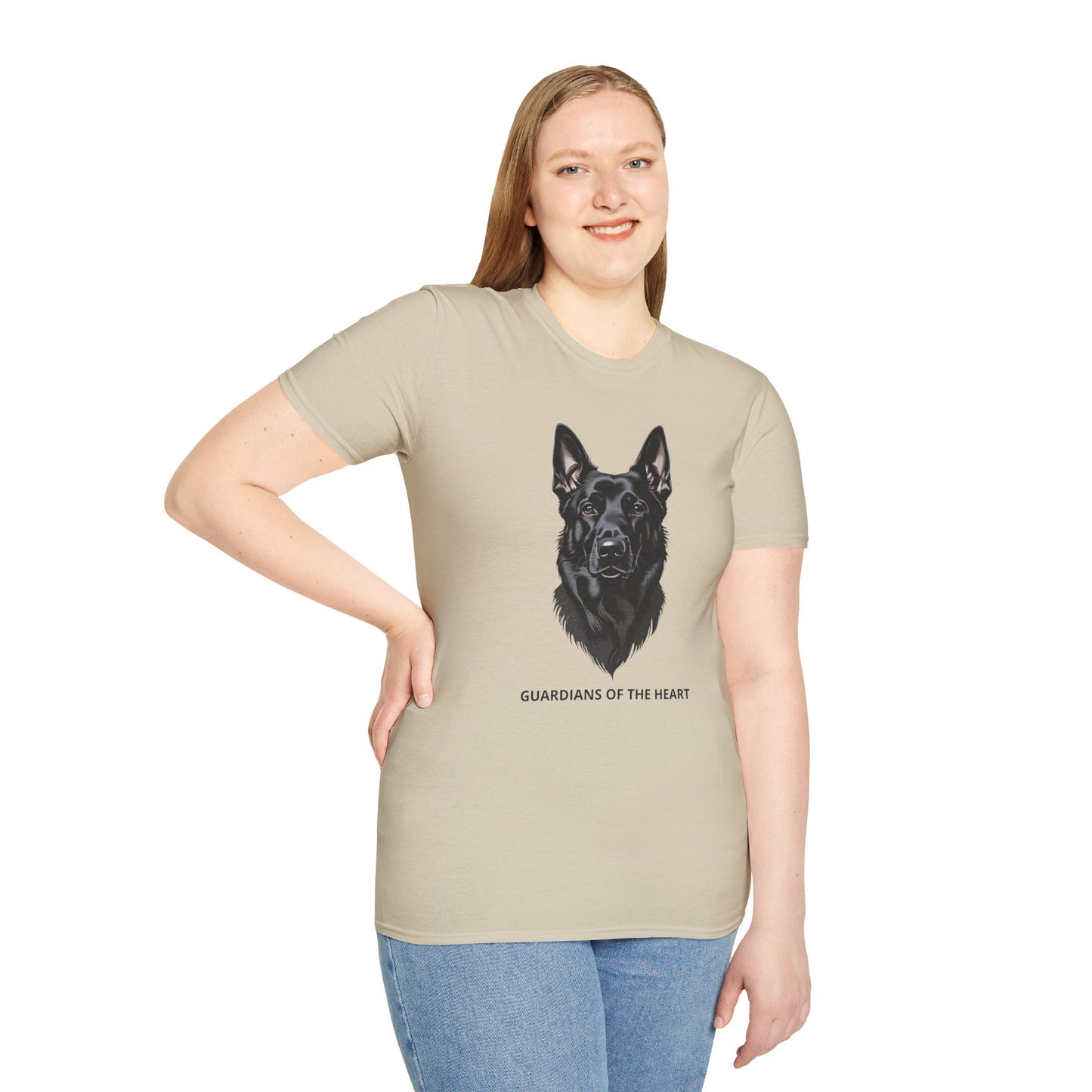 Guardians of the Heart Black German Shepherd T-Shirt, Dog Lover Shirt, Pet Memorial Tee, Unisex Animal T-Shirt, Gift for Dog Owners