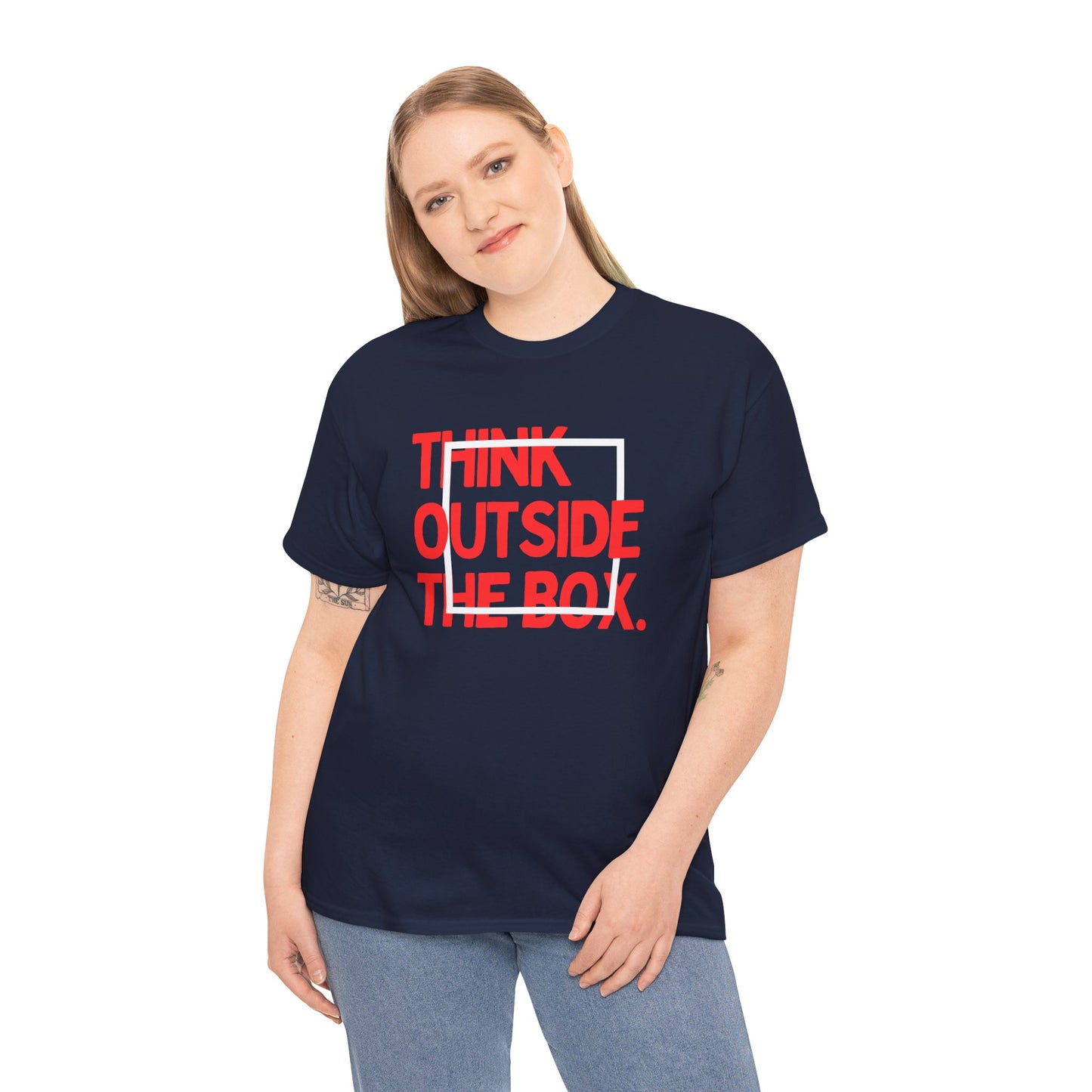 Creative Thinking Unisex Cotton Tee - Thin Out of Box, Inspirational Shirt, Motivational Gifts, Trendy Top for All Occasions, Perfect for Dreamers