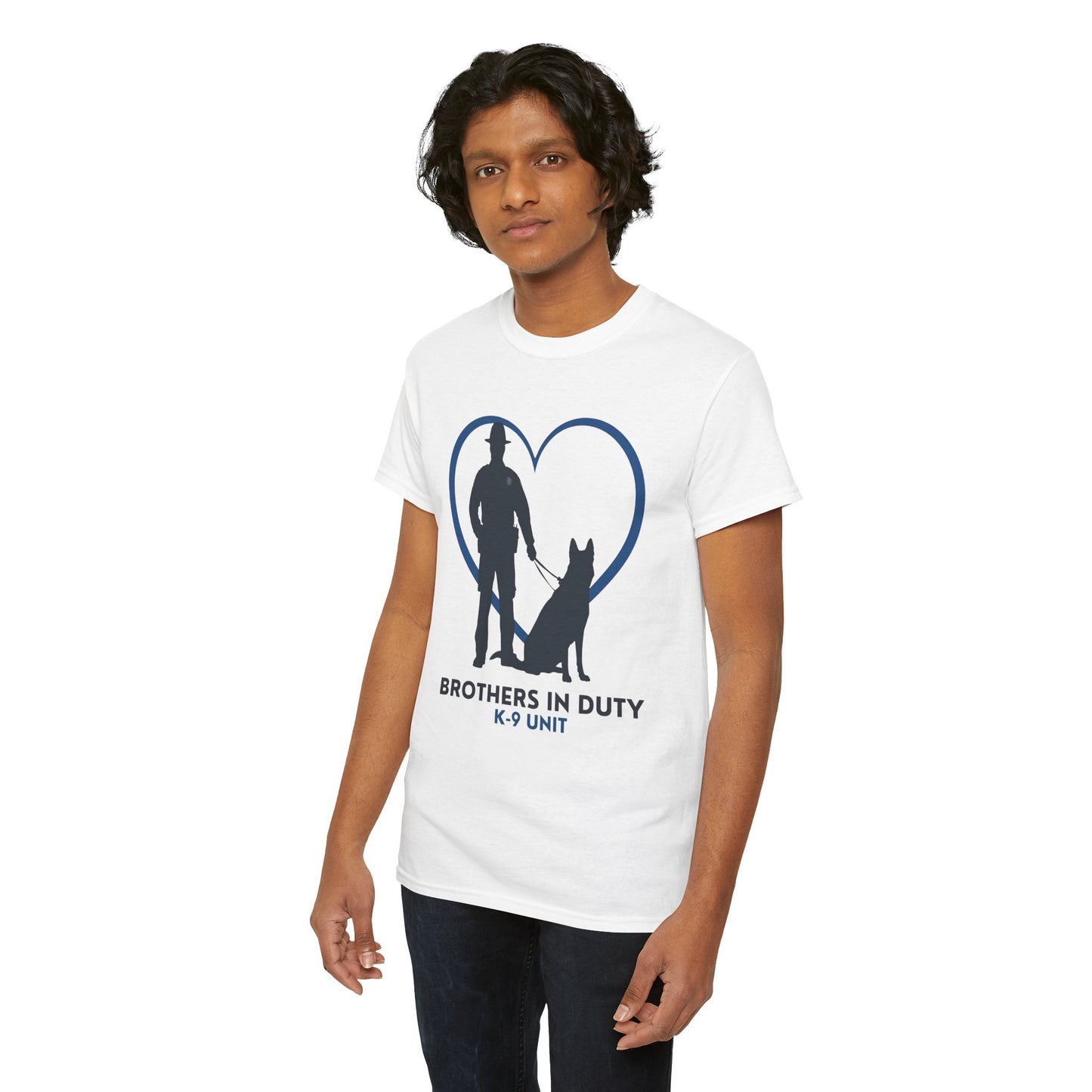Heartfelt K-9 Unit Tee - Brothers In Duty | Police Officer Gift, Dog Lover Shirt, Law Enforcement Apparel