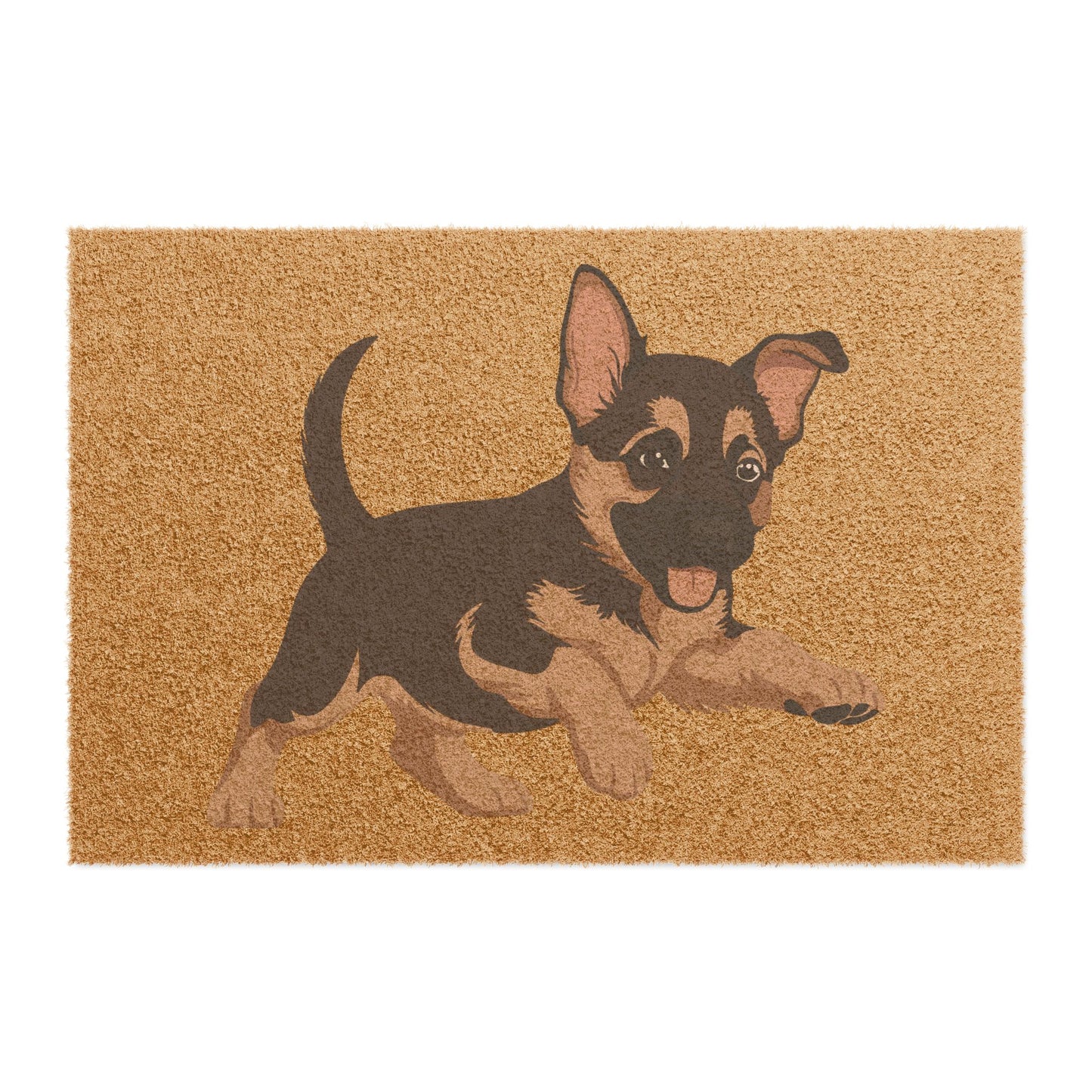 German Shepherd Doormat Featuring Graphic of a Cute Playing German Shepherd Puppy