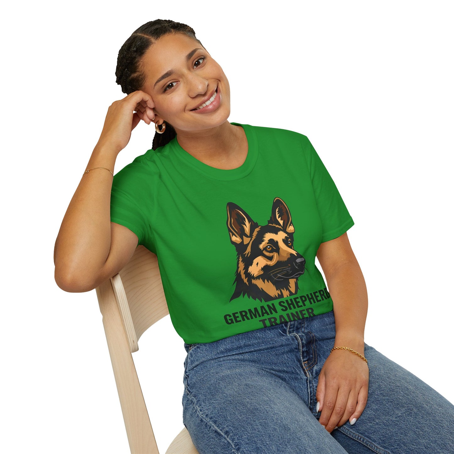 German Shepherd Trainer Unisex Softstyle T-Shirt, Dog Lover Gift, Pet Trainer Apparel