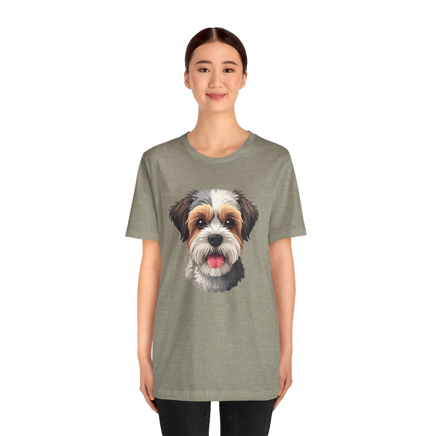 Unisex Dog Lover T-Shirt Featuring a 3D Design of Cute Fluffy Bichon Frise Mix | Gift for Dog Owners