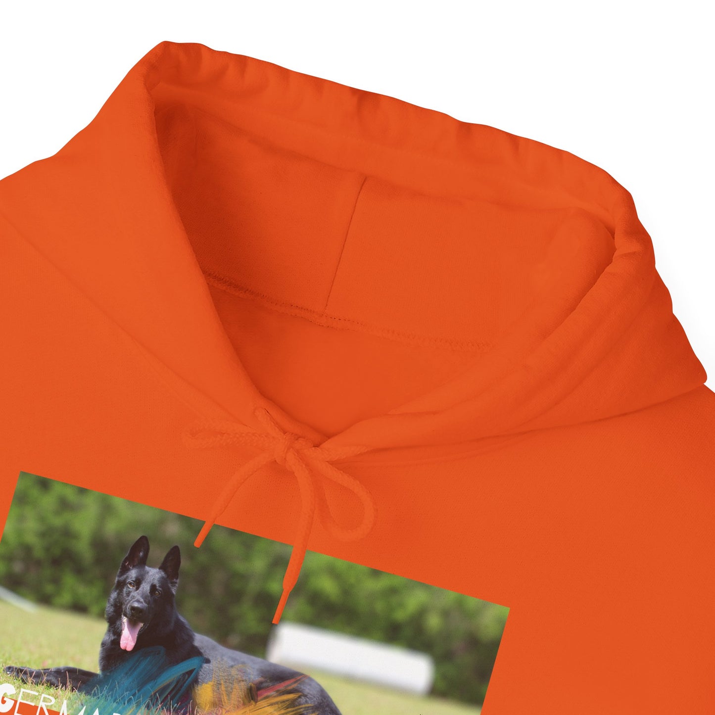 Unisex Dog Lover Hoodie With a Black German Shepherd Leaving Tongue Out and Caption The Cure for Bad Day