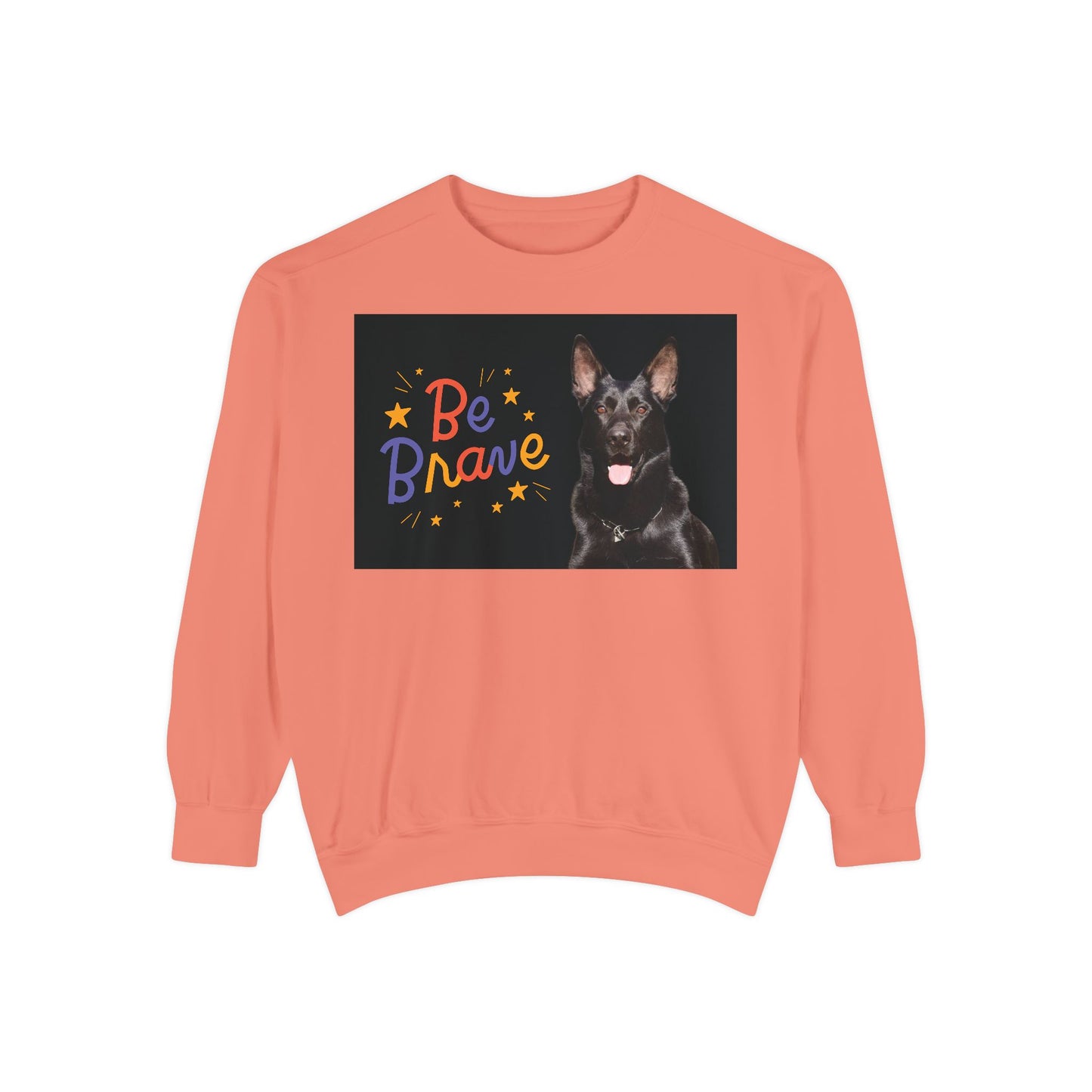 Be Brave Unisex Black German Shepherd Sweatshirt - Encouraging Pet-Themed Apparel for Dog Lovers