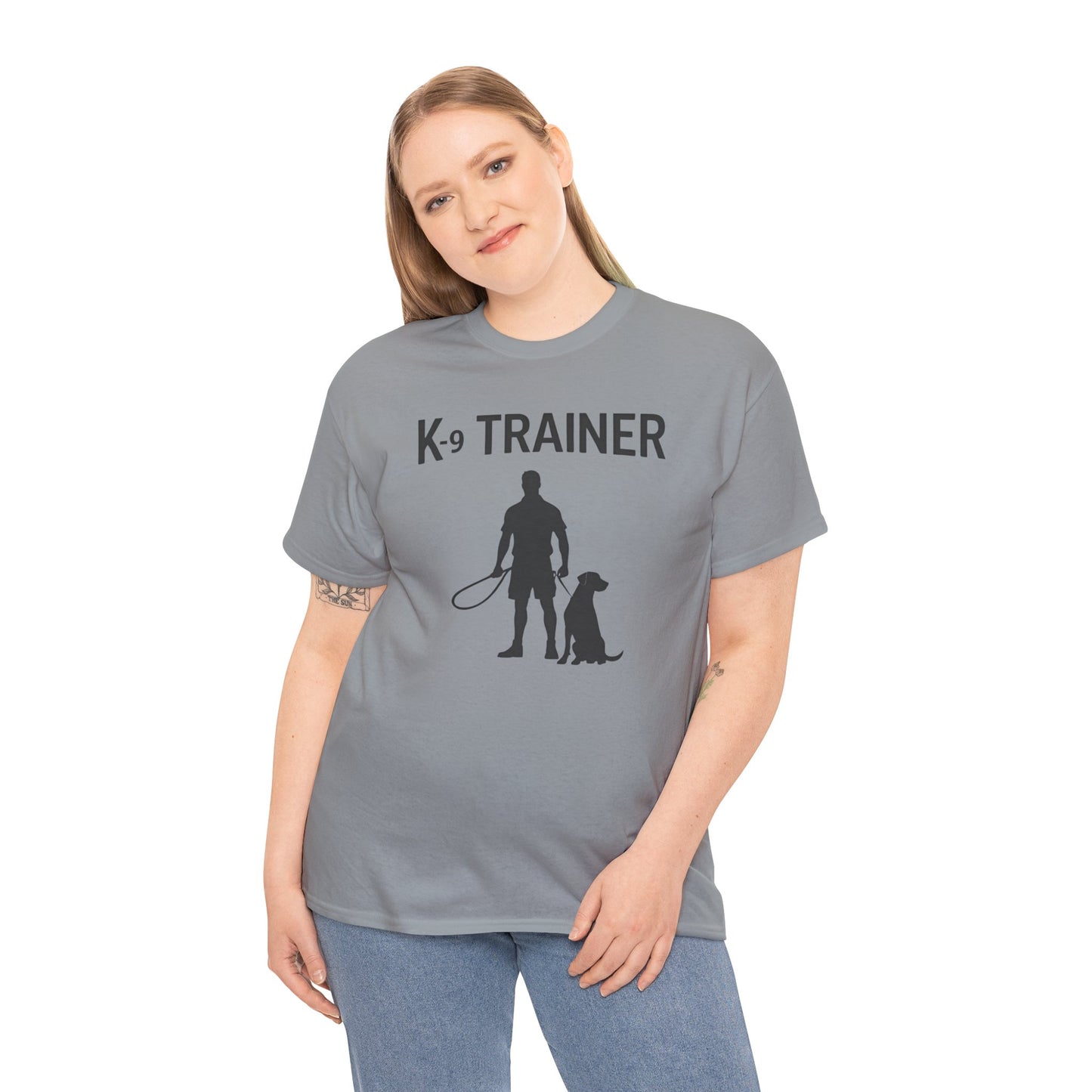 K-9 Trainer Heavy Cotton T-Shirt, Dog Owner Gift, Police Dog Shirt, Animal Enthusiast Apparel, Casual Style Tee