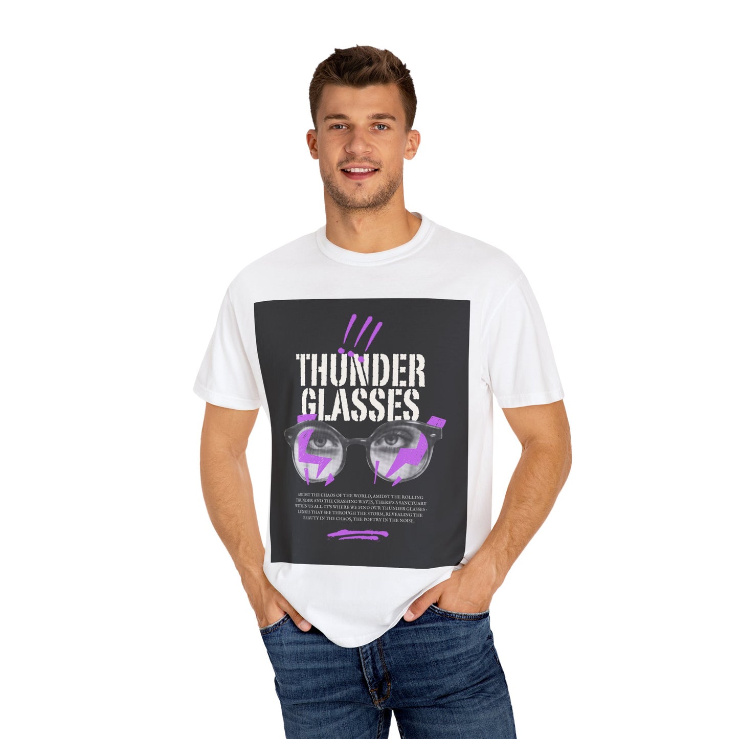 Thunder Glasses Unisex T-Shirt | Retro Graphic Tee for Music Lovers, Gift for Birthdays, Festivals, Unisex Style, Casual Wear