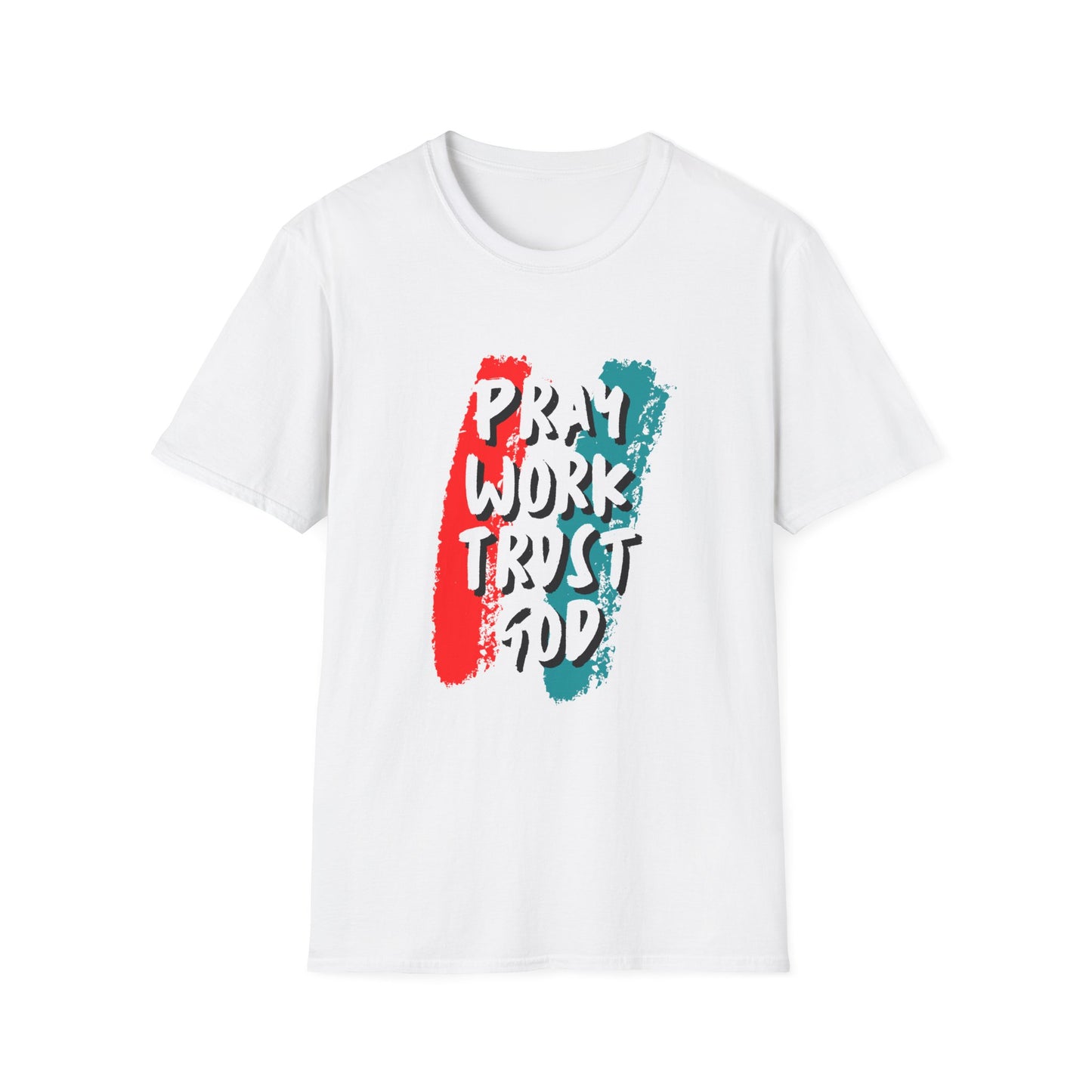 Inspiration Unisex T-Shirt - Pray, Work, Trust God, Motivational Tee, Faith-Based Apparel, Casual Wear, Gift for Believers, Christian Clothing