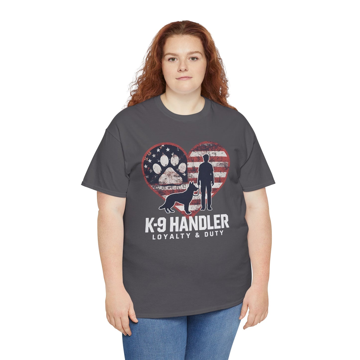 K-9 Handler Heart Tee | Loyalty & Duty T-Shirt | Dog Lover Gift, Police Support Shirt