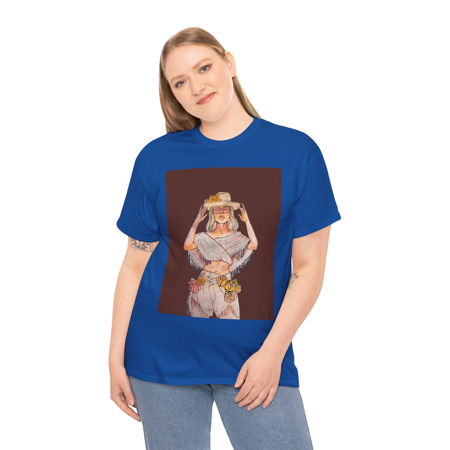 Bohemian Vibes Unisex Heavy Cotton Vintage Tee, Casual Wear, Summer Style Shirt, Gift for Her, Festival Outfit, Art-Inspired Apparel