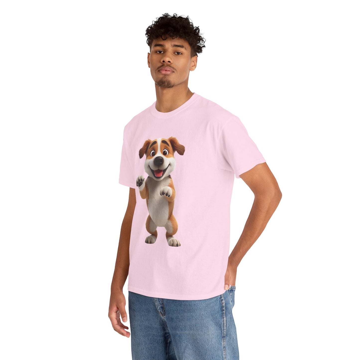 Cute Dog 3D Graphic Tee, Unisex Heavy Cotton T-Shirt, Dog Lover Gift, Fun Casual Wear