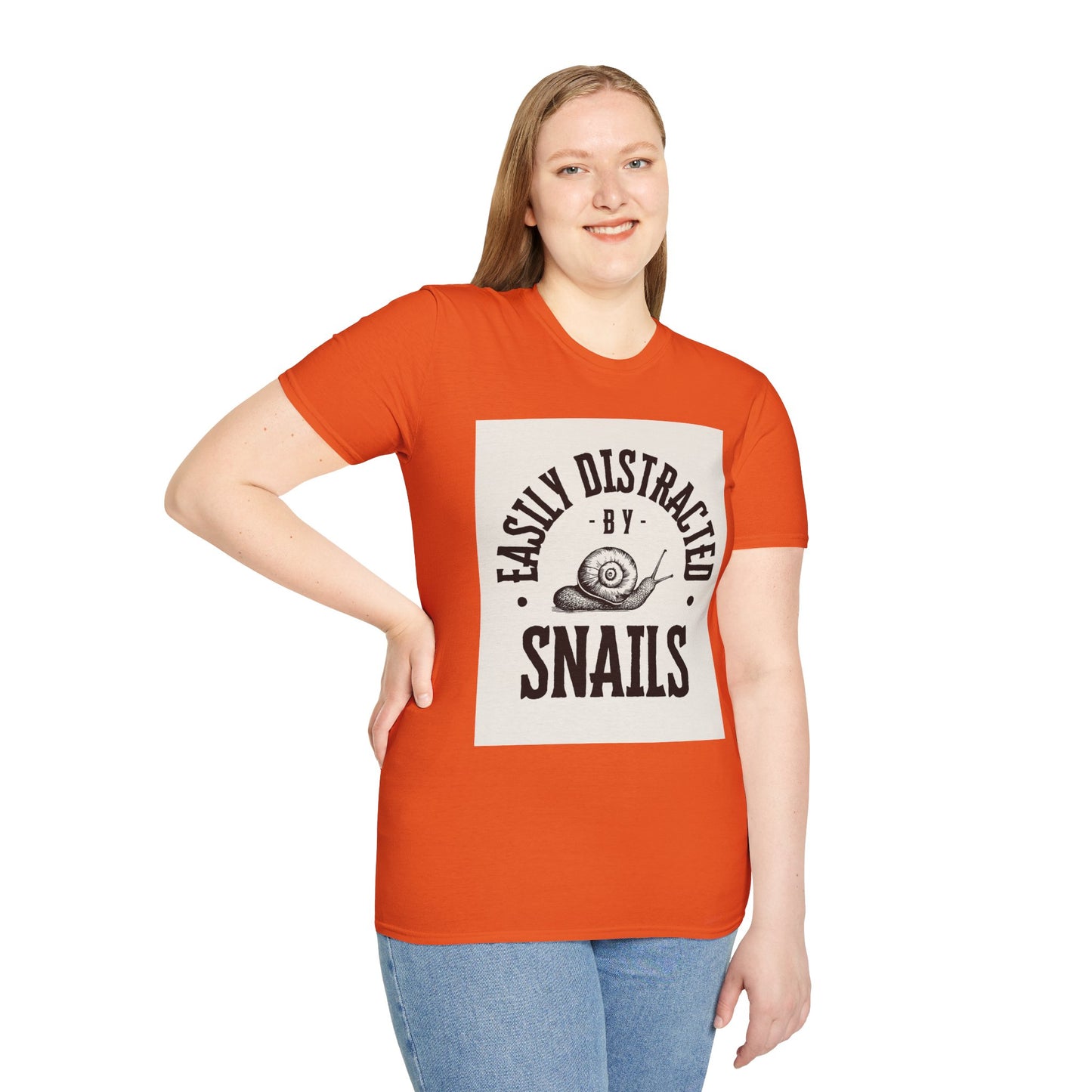 Easily Distracted by Snails Vintage T-Shirt, Funny Snail Tee, Gift for Nature Lovers, Humorous Graphic Shirt, Cute Casual Wear