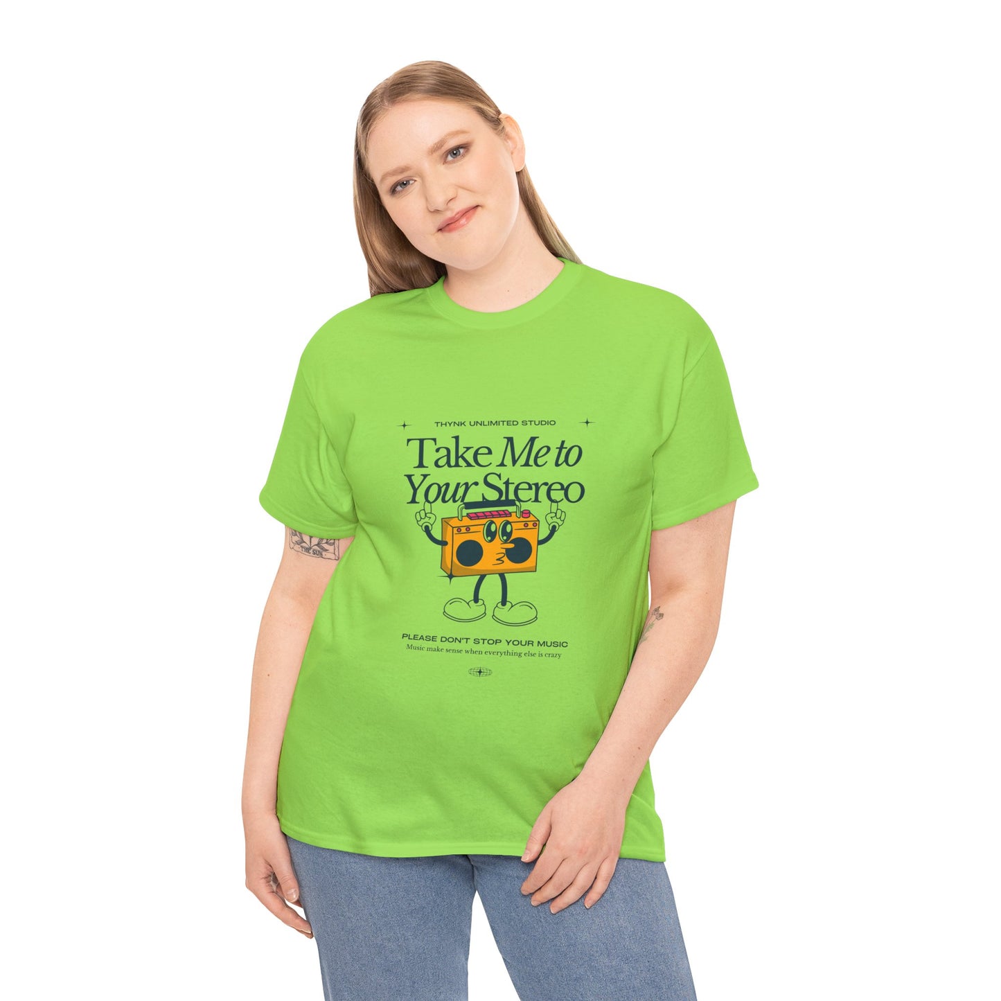 Retro Music Lover Tee - Take Me To Your Stereo, Vintage Style Shirt, Graphic T-Shirt, Unisex Cotton Top, Perfect Gift for Musicians, Summer Outfit