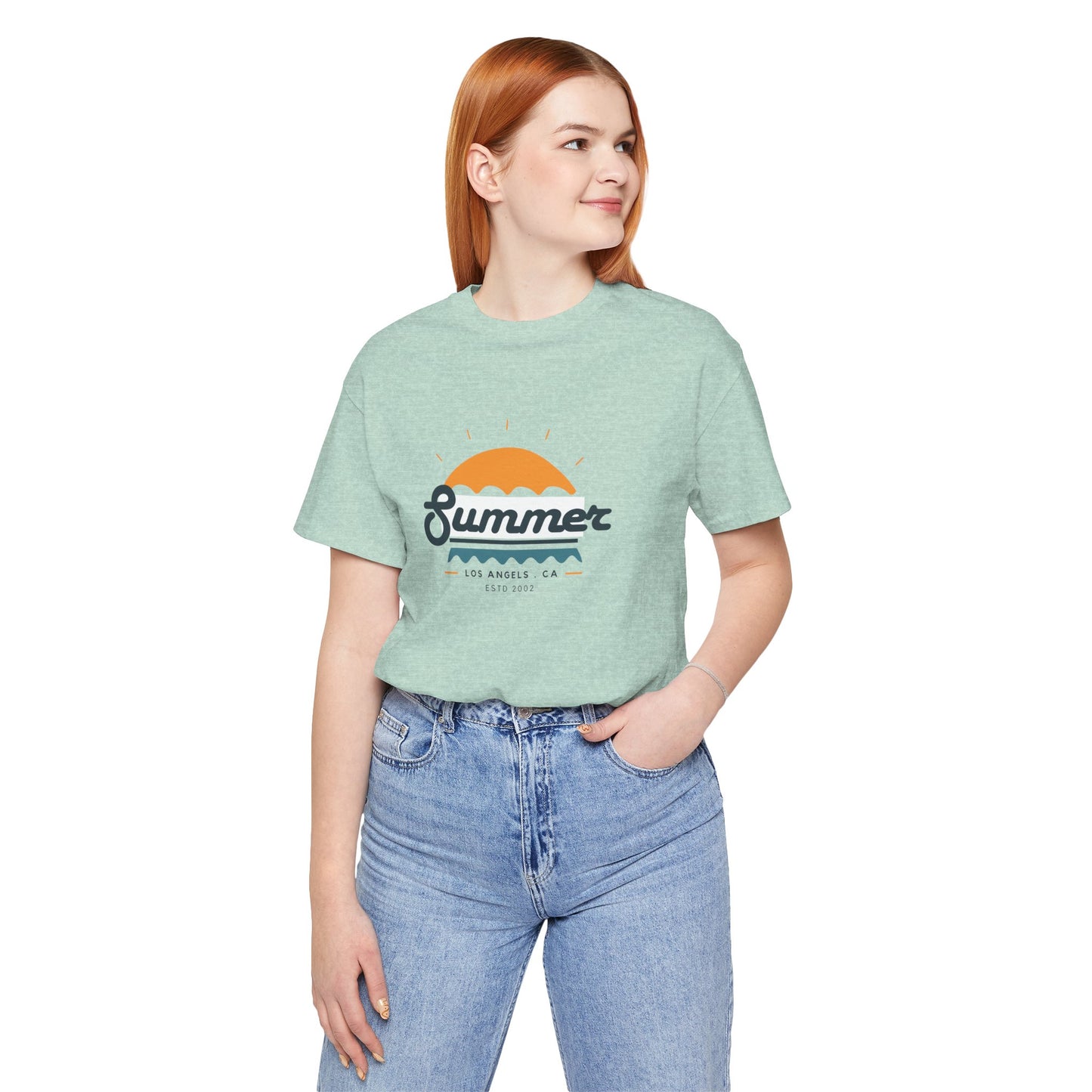 Summer Vibes Unisex Jersey Short Sleeve Tee, Beach Shirt, Casual Summer Wear, Gift for Friends, Coastal Adventure Top, LA Style Tee