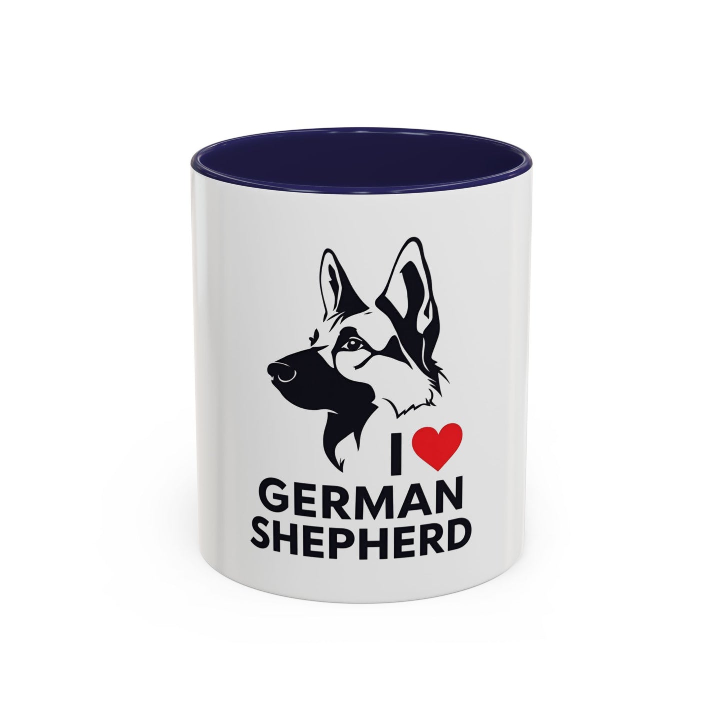 I Love German Shepherd Accent Coffee Mug - Perfect Gift for Dog Lovers, Pet Enthusiasts, Birthday, Home Decor