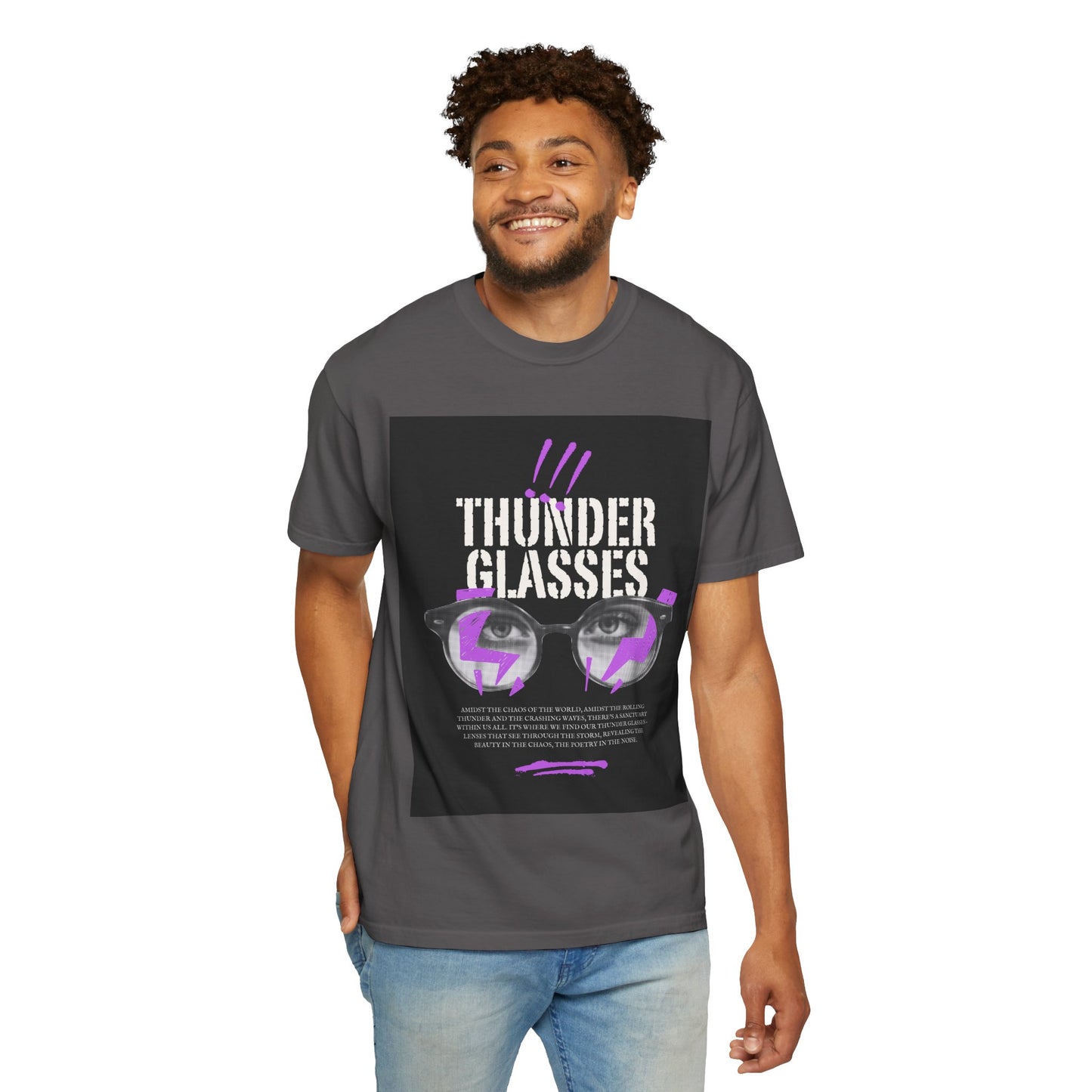Thunder Glasses Unisex T-Shirt | Retro Graphic Tee for Music Lovers, Gift for Birthdays, Festivals, Unisex Style, Casual Wear