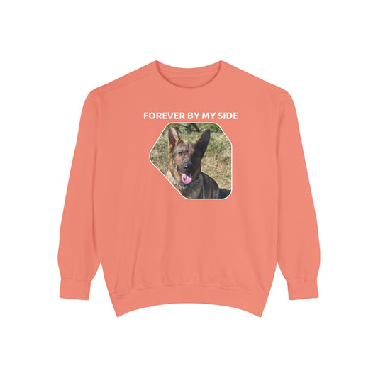 Unisex Dog Lover Sweatshirt With a Sable German Shepherd and Caption Forever By My Side