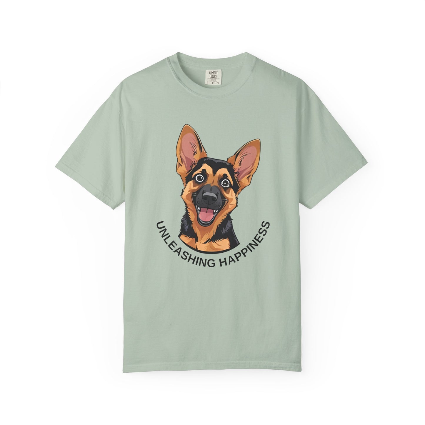 Happy Dog Graphic Tee, Unisex German Shepherd Puppy T-Shirt - Unleashing Happiness, Pet Lover Gift, Animal Lovers Apparel, Unique Dog Lover Shirt
