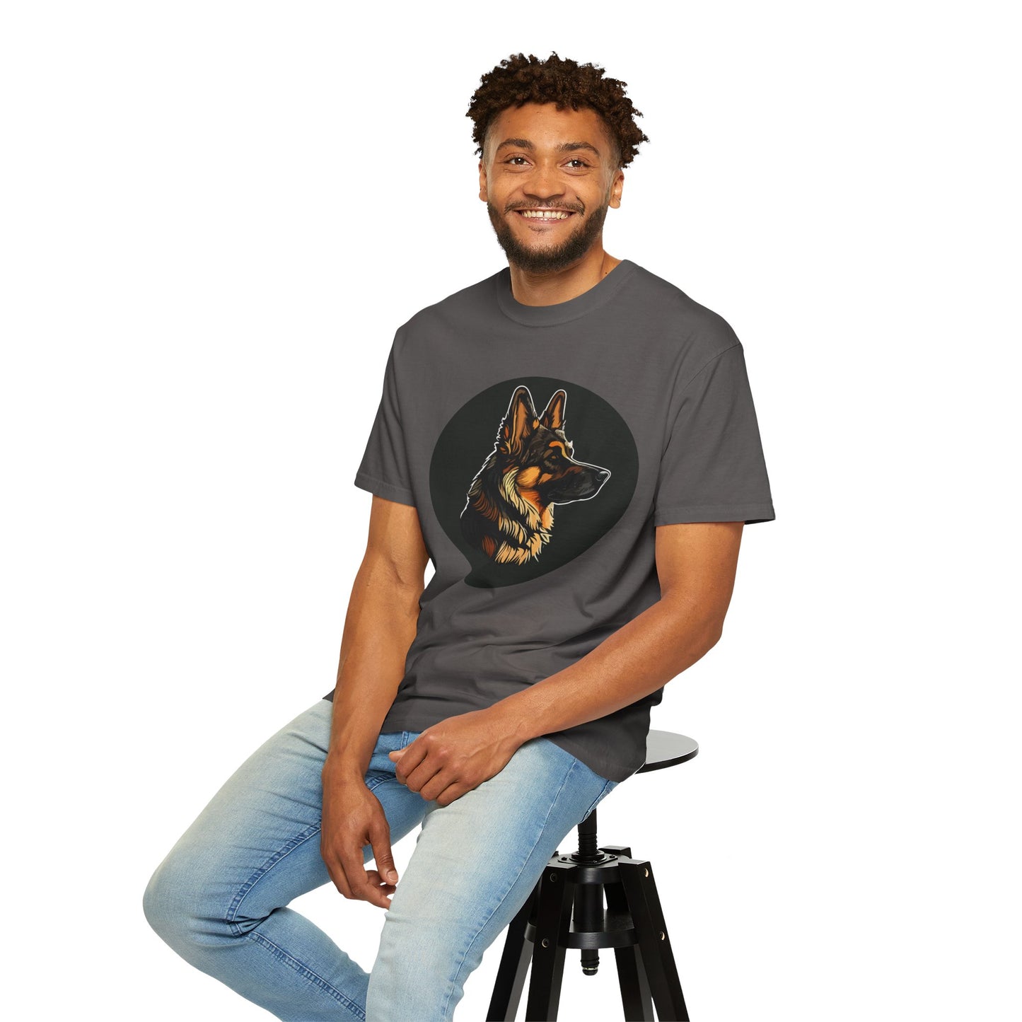 Unisex T-Shirt With Close Up Graphic of German Shepherd | Casual Pet Apparel