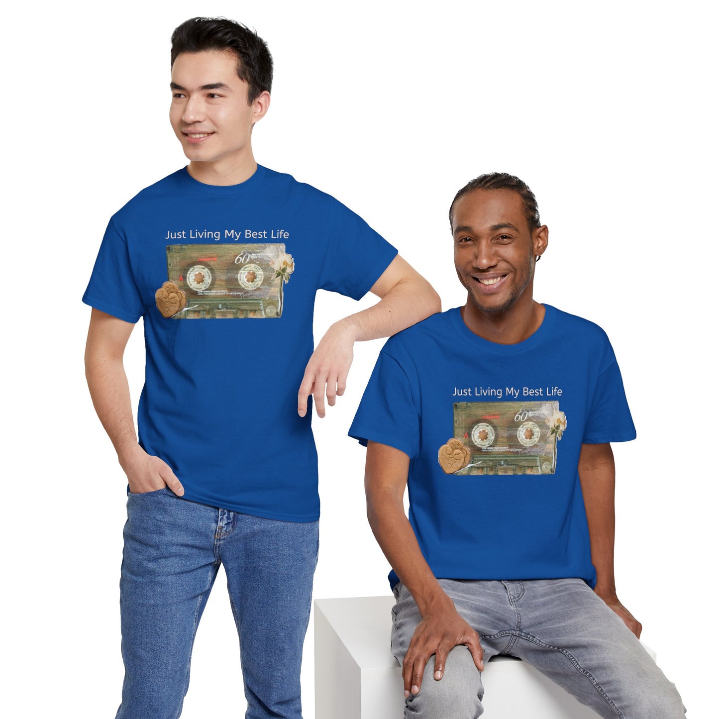 Just Living My Best Life Tee, Vintage Cassette T-Shirt, Casual Wear, Gift for Friends, Music Lover's Apparel