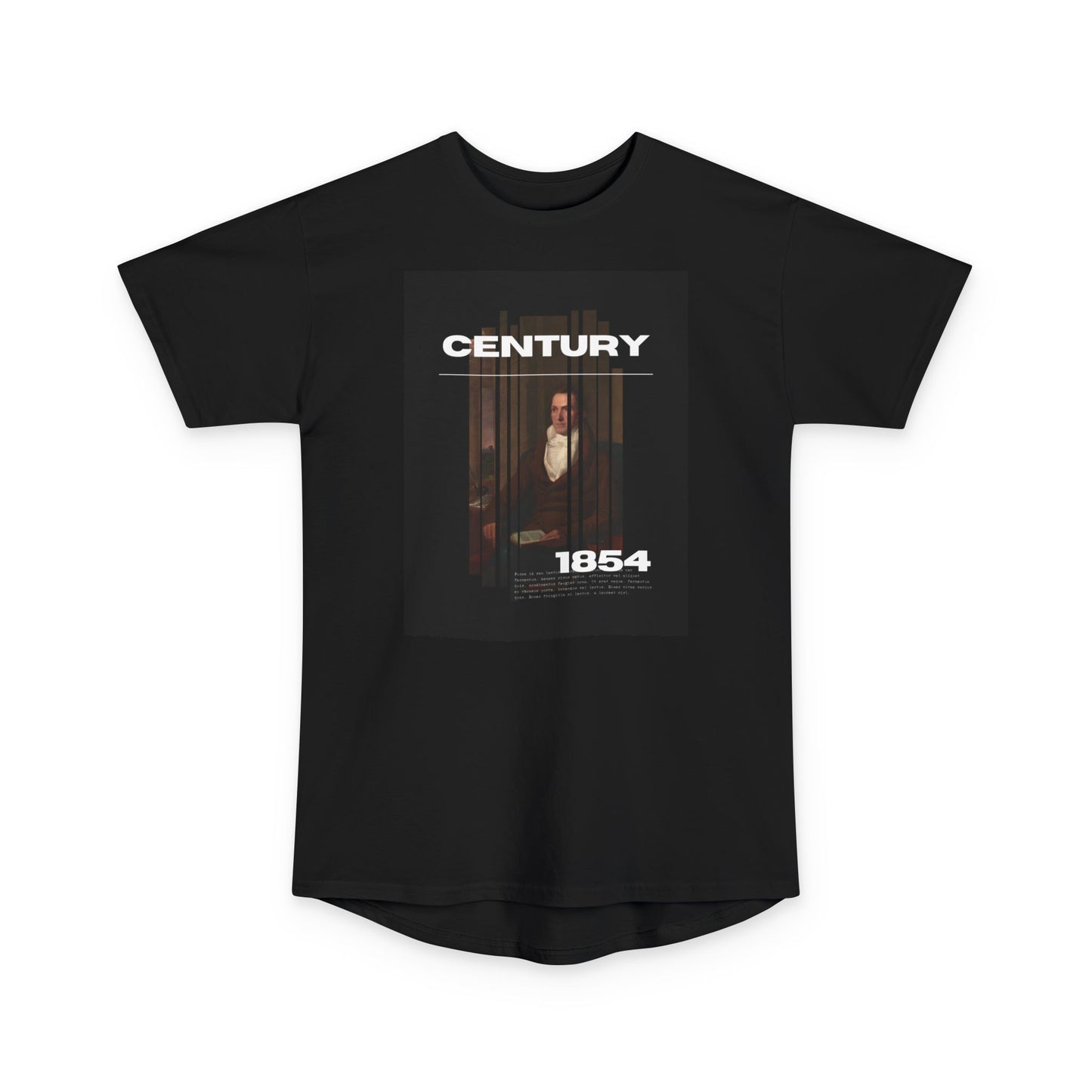 Urban Graphic Tee - Century 1854, Unisex Long Body Tee, Casual Streetwear, Perfect Gift for Art Lovers, Hipster Fashion