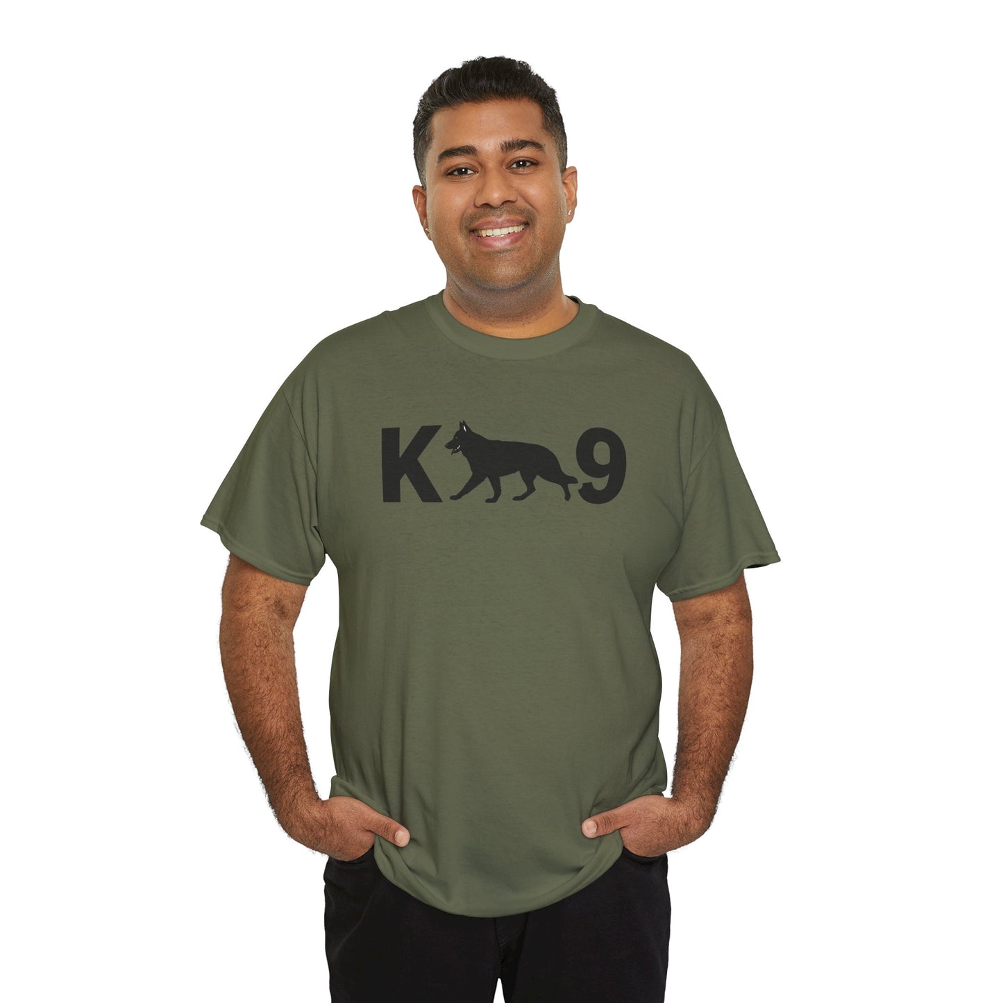 Black German Shepherd K9 Unisex Heavy Cotton Tee - Perfect for Dog Lovers, Pet Owners