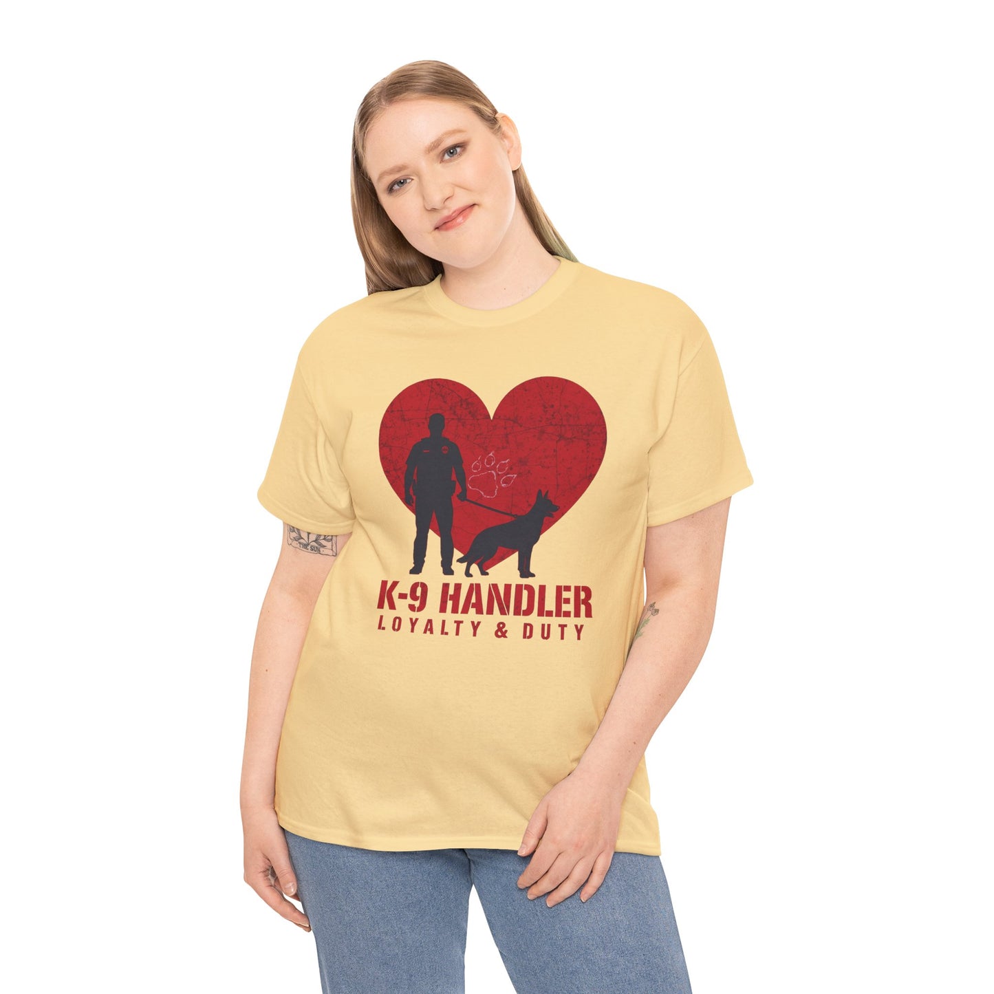 K-9 Handler Heavy Cotton Tee - Loyalty & Duty Shirt, Dog Lover Gift