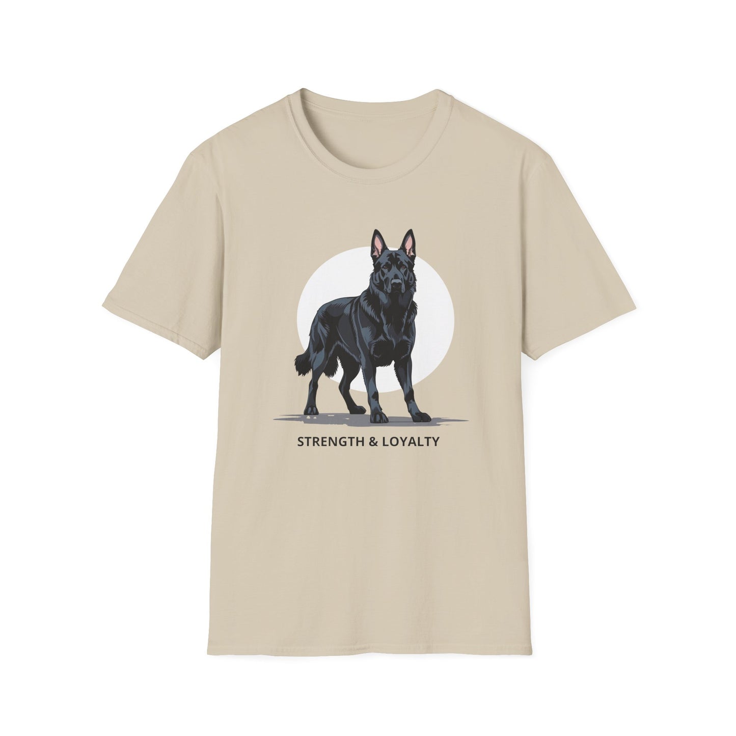Strength & Loyalty German Shepherd Dog T-Shirt, Unisex Pet Lover Tee, Gifts for Dog Owners, Animal Lovers Apparel, Casual Everyday Wear, Black Dog Shirt