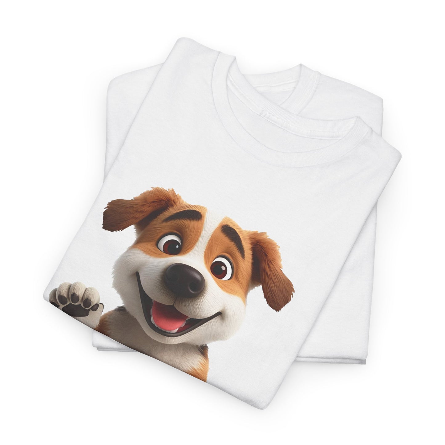 Cute Dog 3D Graphic Tee, Unisex Heavy Cotton T-Shirt, Dog Lover Gift, Fun Casual Wear