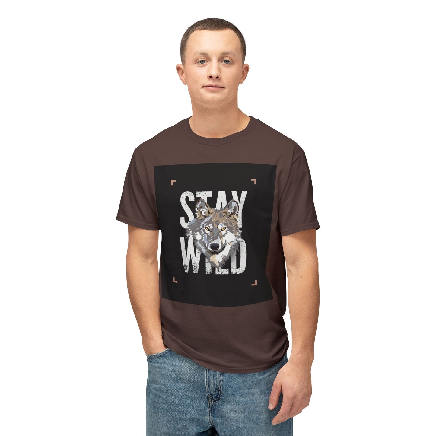 Wild Spirit Cotton T-shirt - Stay Wild Wolf T-Shirt, Nature Lover Gift, Eco-Friendly Fashion, Animal Enthusiast Tee, Adventure Wear