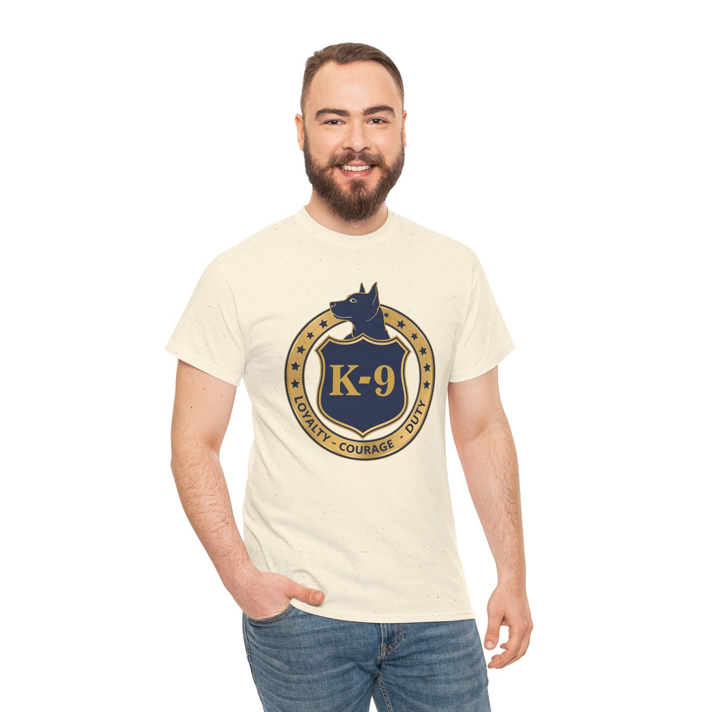 K-9 Police Unisex Heavy Cotton Tee - Loyalty Courage Duty | Dog Lover Gift, Law Enforcement Apparel, Dog Training Shirt