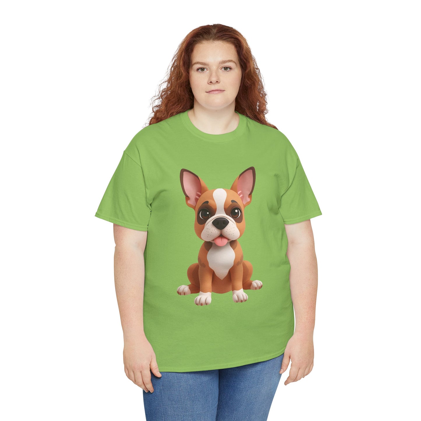 Cute 3D French Bulldog T-Shirt Unisex Heavy Cotton Tee, Dog Lover Gift