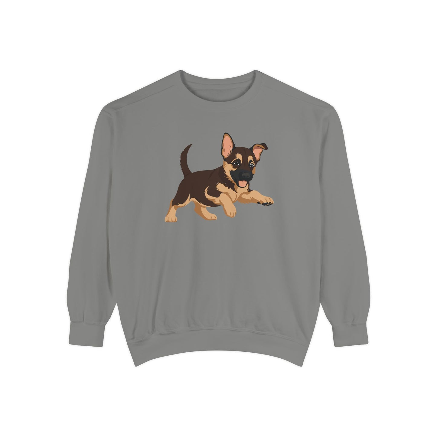 Unisex Dog Lover Sweatshirt With a Graphic of Cute Playing German Shepherd Puppy