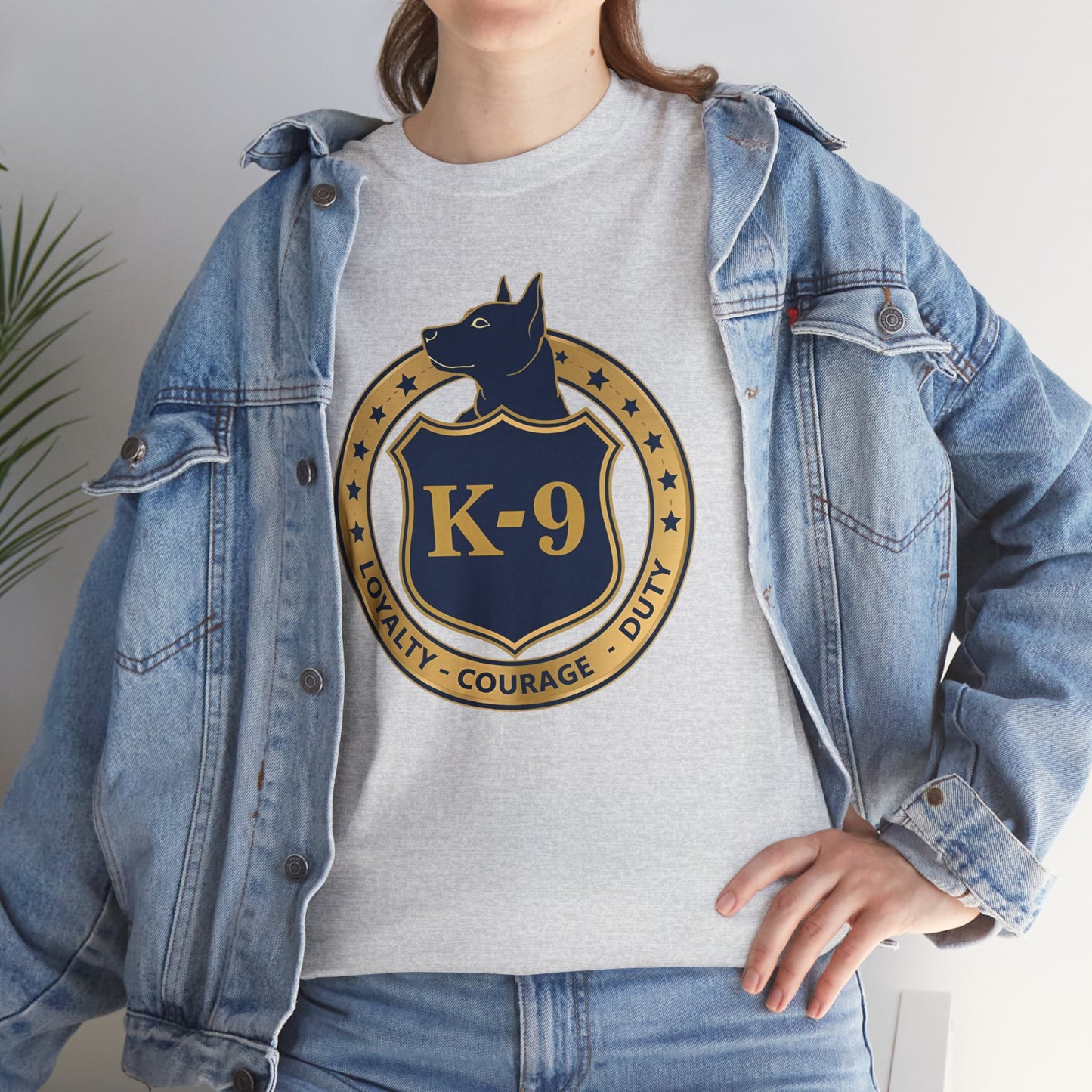 K-9 Police Unisex Heavy Cotton Tee - Loyalty Courage Duty | Dog Lover Gift, Law Enforcement Apparel, Dog Training Shirt