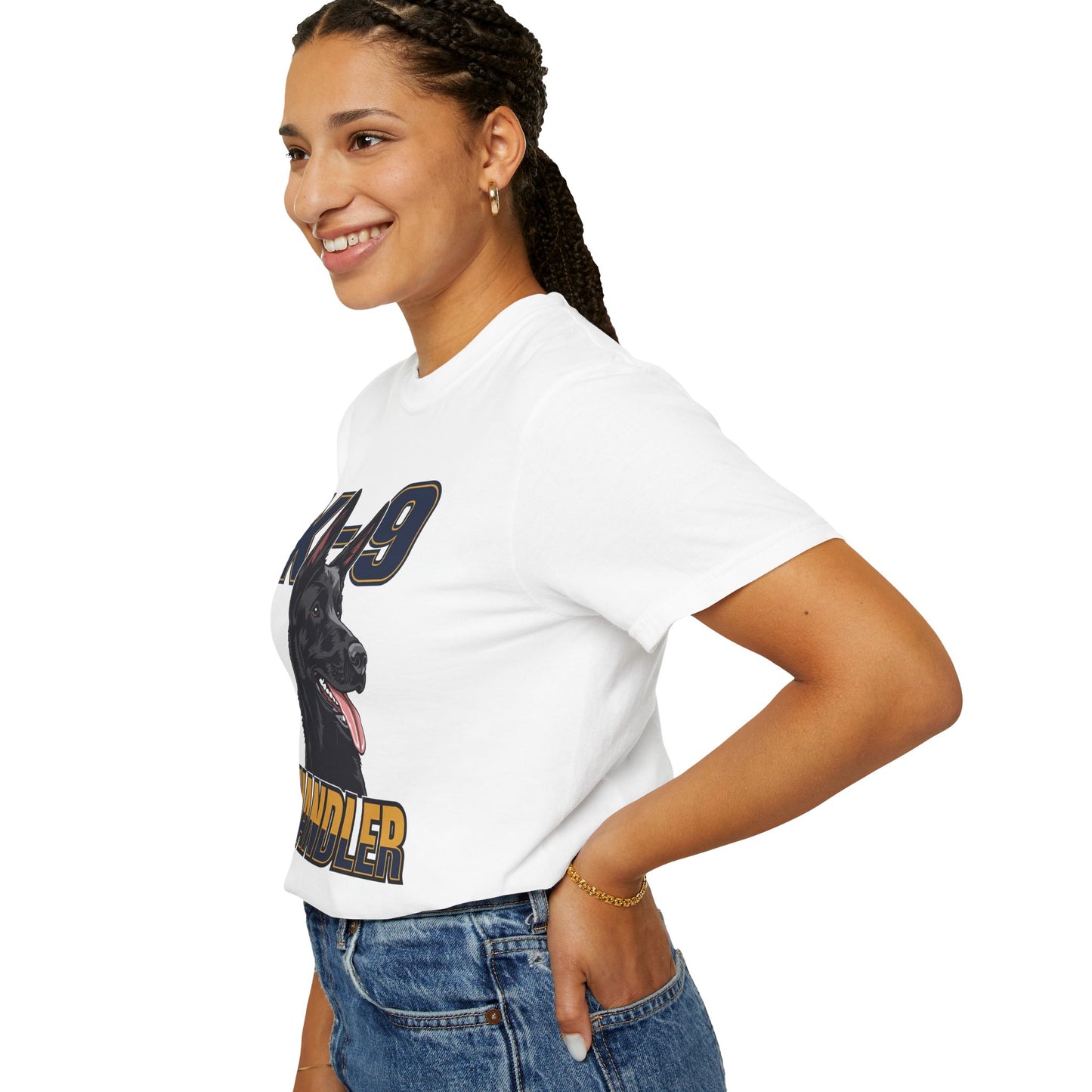 Black German Shepherd K-9 Handler T-Shirt, Garment-Dyed Unisex Tee for Dog Lovers