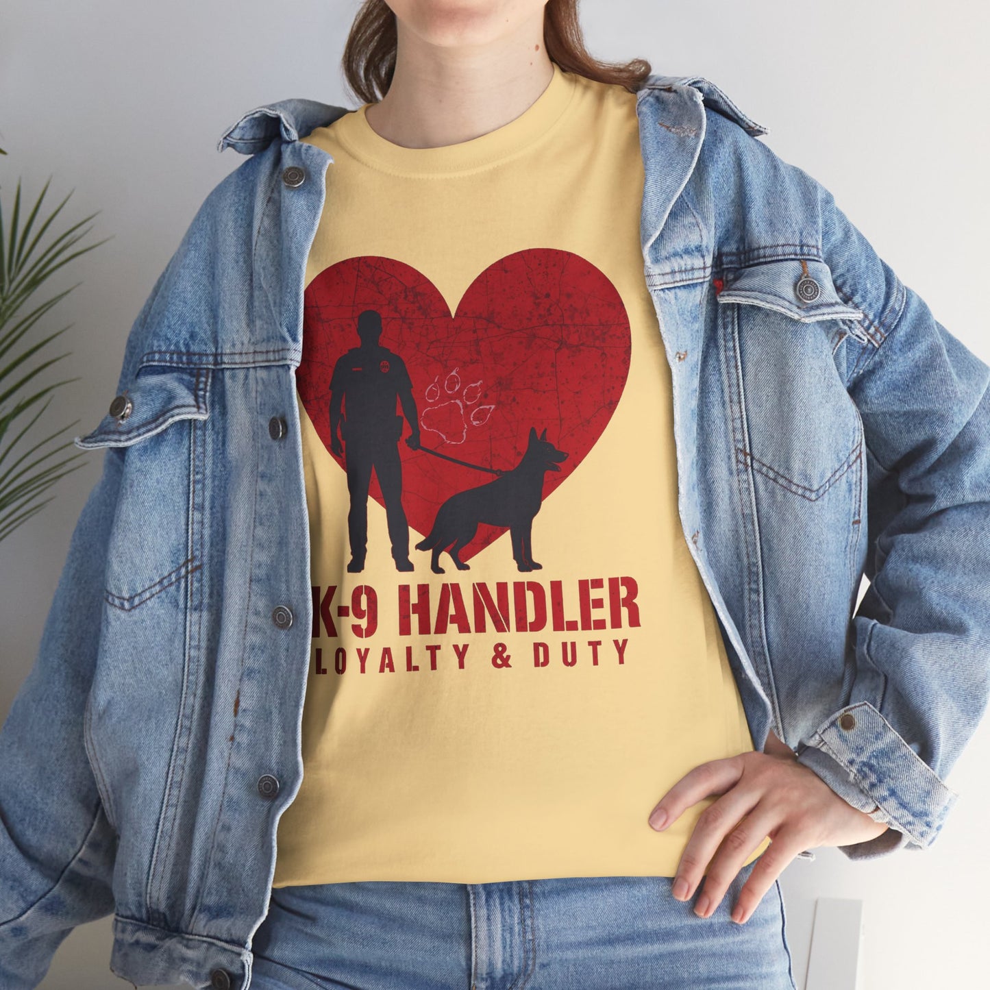 K-9 Handler Heavy Cotton Tee - Loyalty & Duty Shirt, Dog Lover Gift