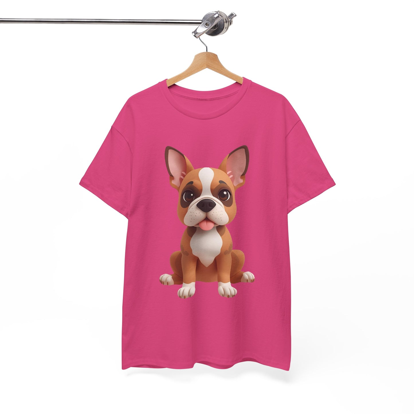Cute 3D French Bulldog T-Shirt Unisex Heavy Cotton Tee, Dog Lover Gift