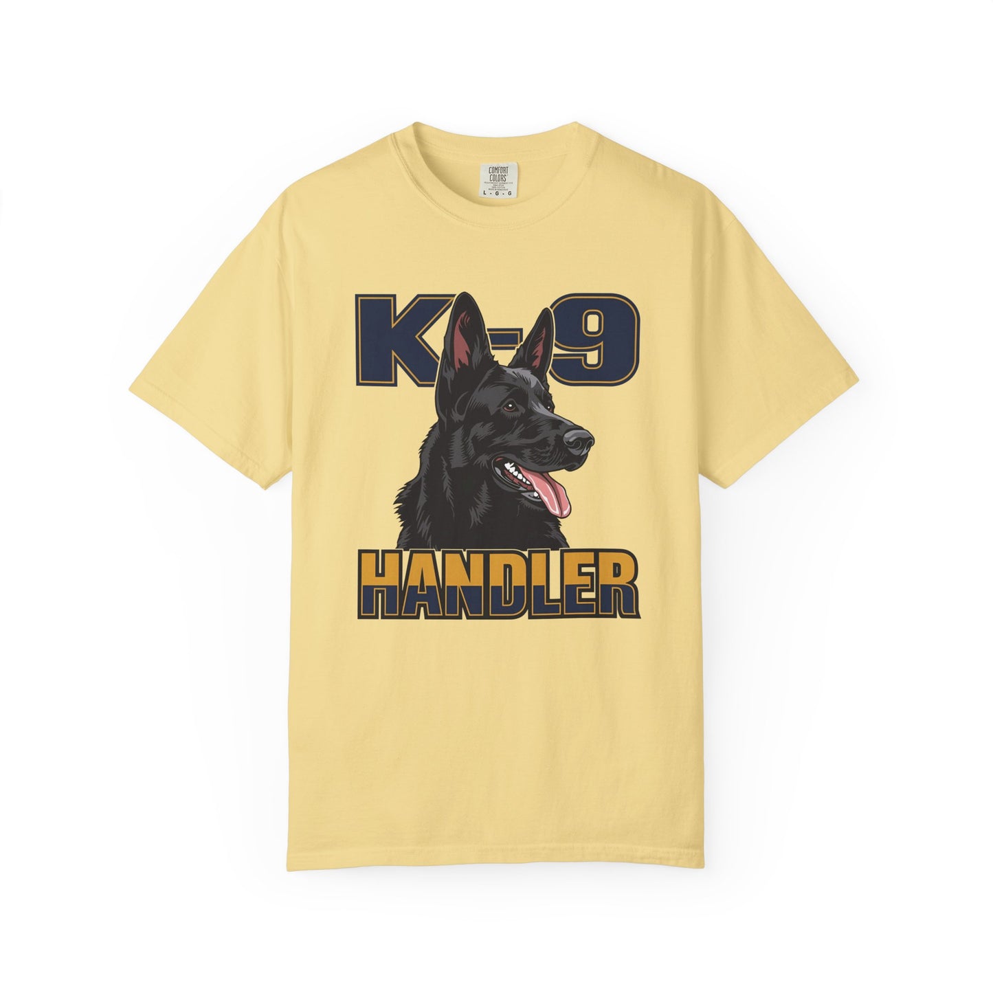 Black German Shepherd K-9 Handler T-Shirt, Garment-Dyed Unisex Tee for Dog Lovers
