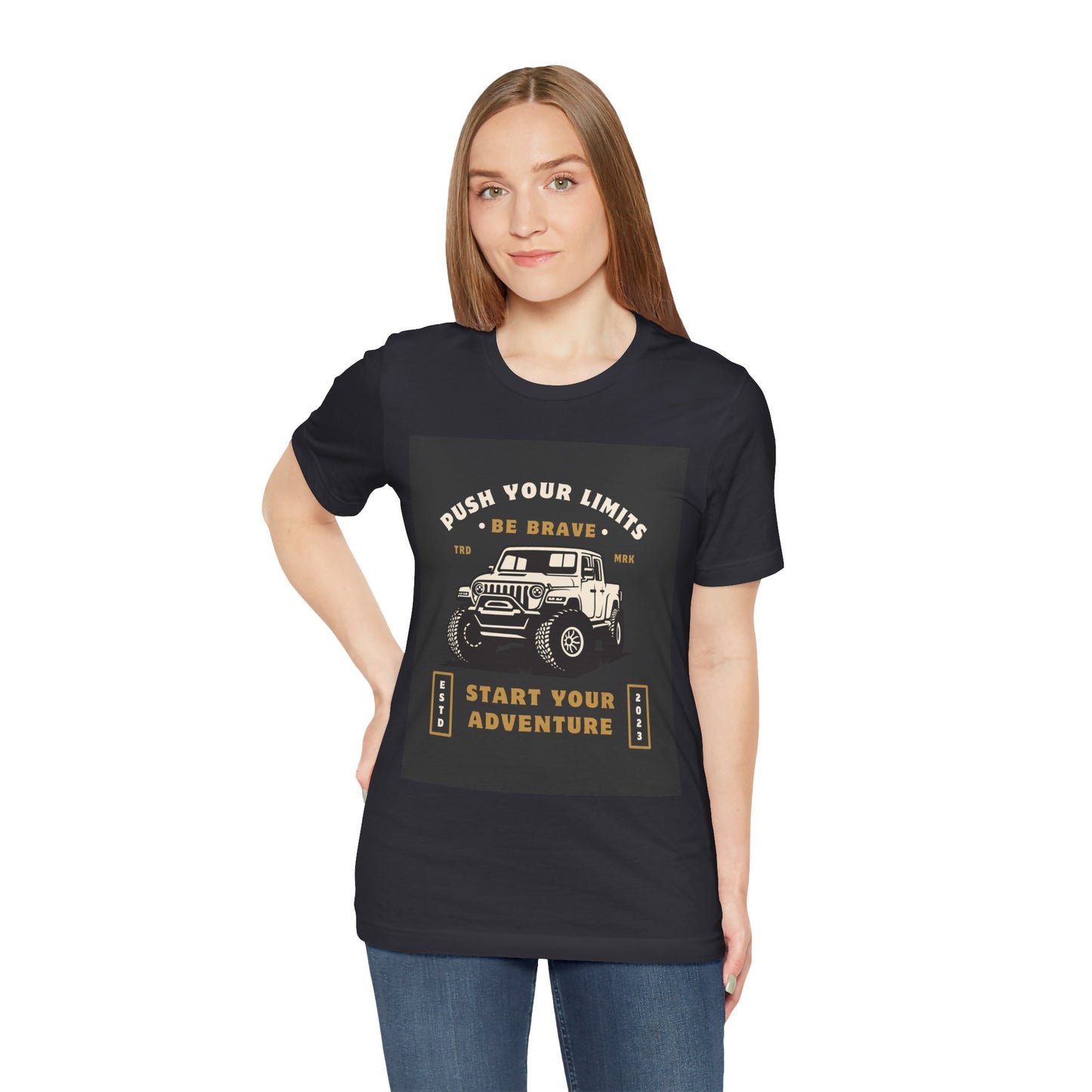 Push Your Limits Adventure-Inspiring Unisex Jersey Tee, Outdoor Shirt, Motivational T-Shirt, Gift for Adventurers, Hiking Apparel, Travel Tee