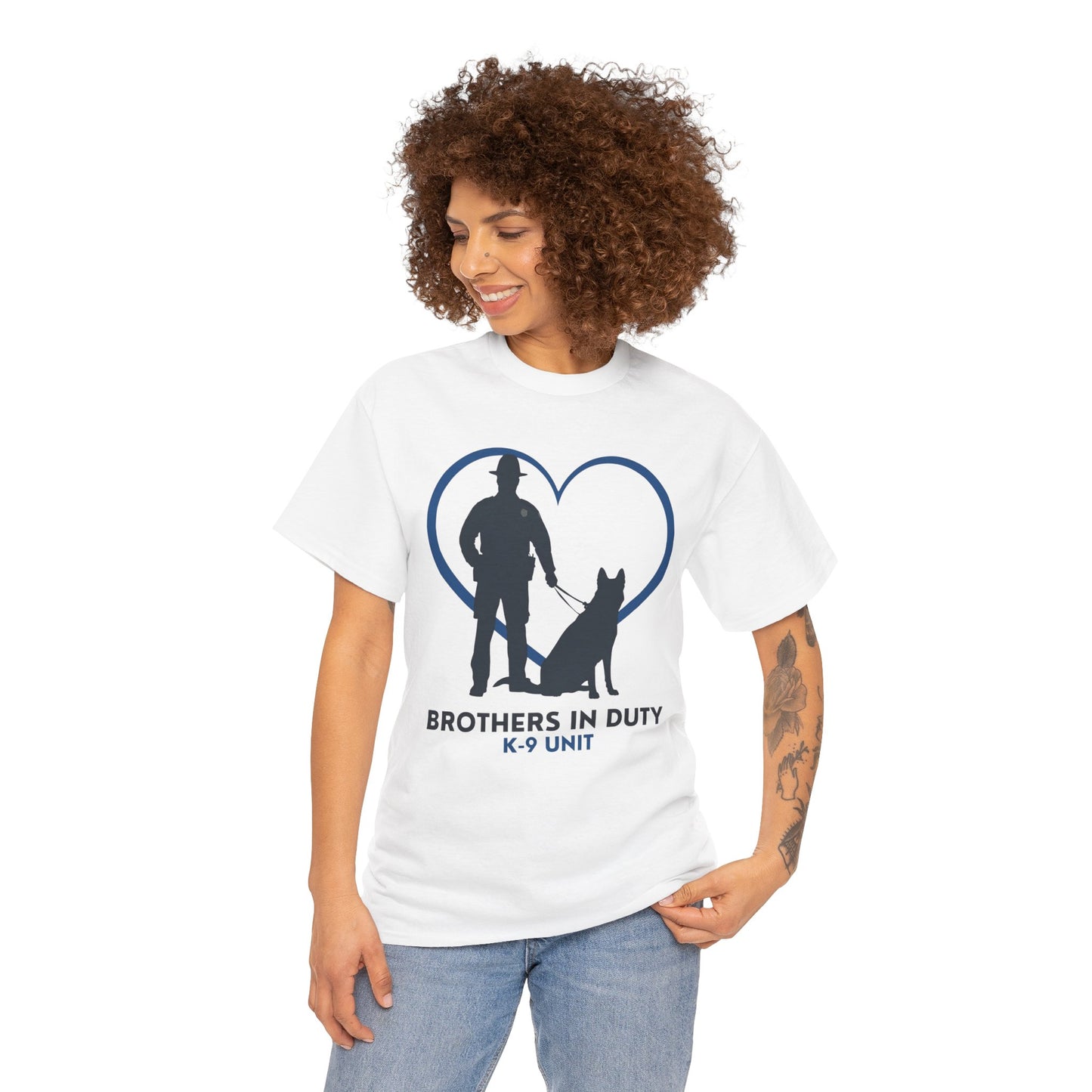 Heartfelt K-9 Unit Tee - Brothers In Duty | Police Officer Gift, Dog Lover Shirt, Law Enforcement Apparel