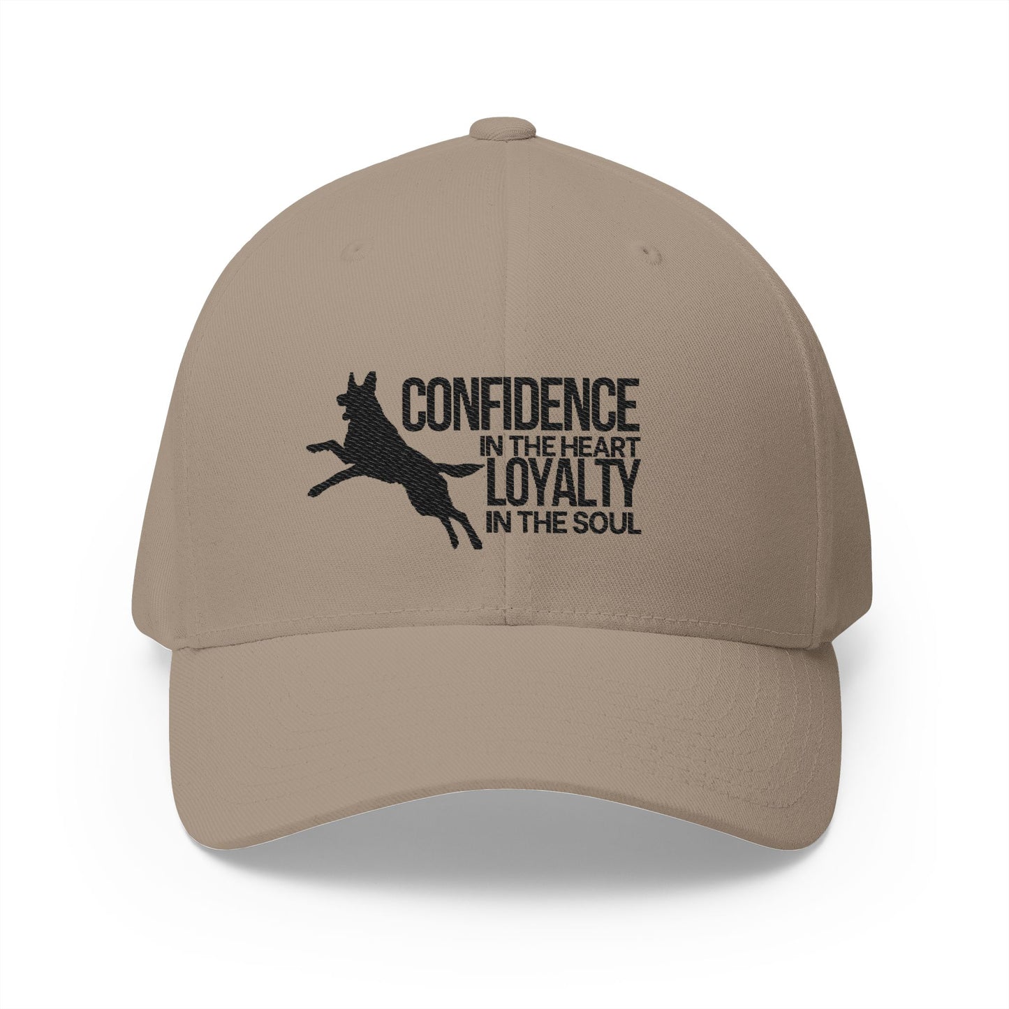 German Shepherd Closed-Back Structured Embroidered Structured Cap  - Courage in the Heart, Loyalty in the Soul