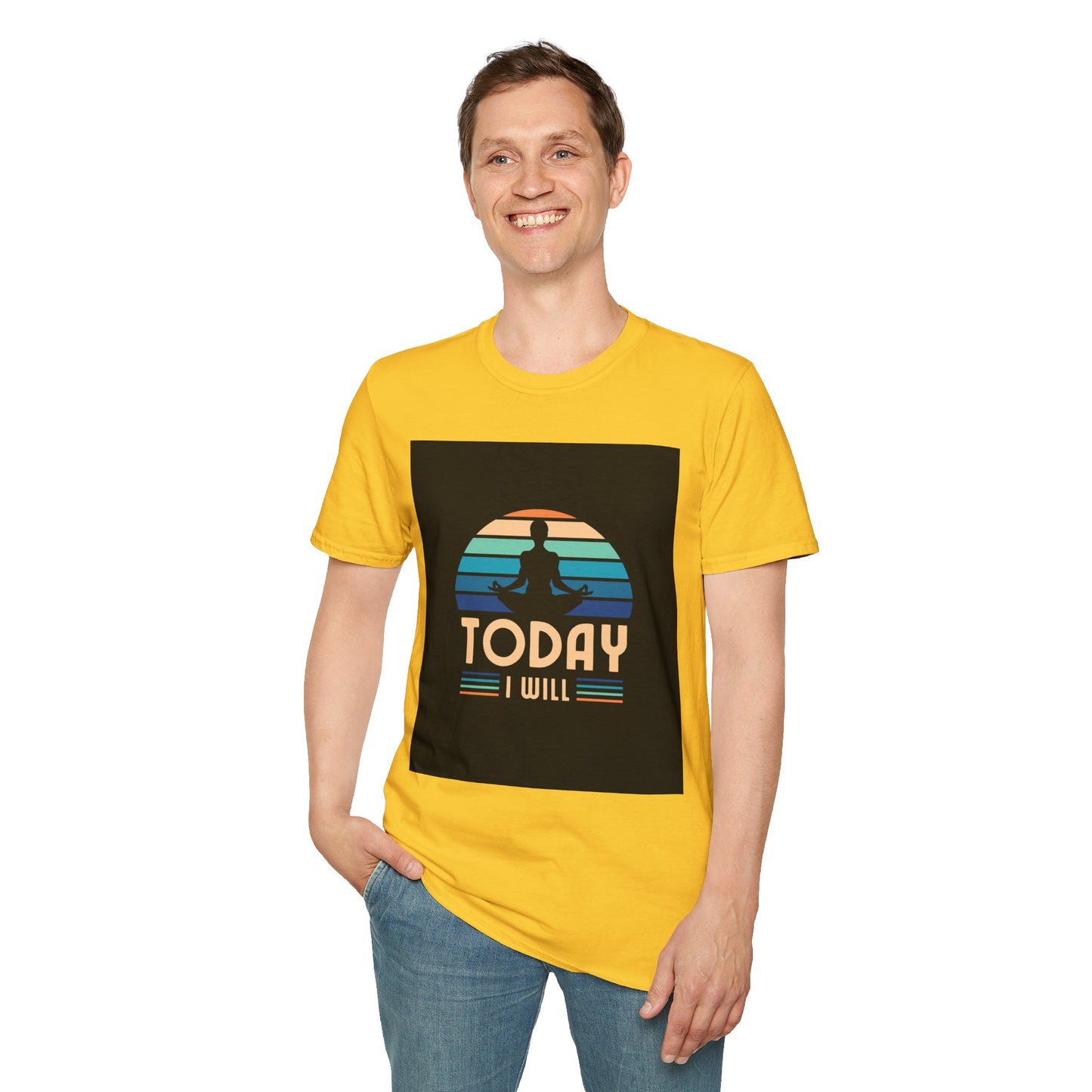 Mindfulness Motivation Unisex T-Shirt, Positive Quote Today I Will Shirt, Inspirational Graphic Tee, Yoga Apparel, Gift for Meditation Lovers