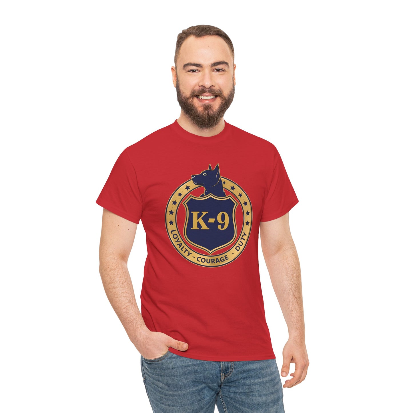 K-9 Police Unisex Heavy Cotton Tee - Loyalty Courage Duty | Dog Lover Gift, Law Enforcement Apparel, Dog Training Shirt