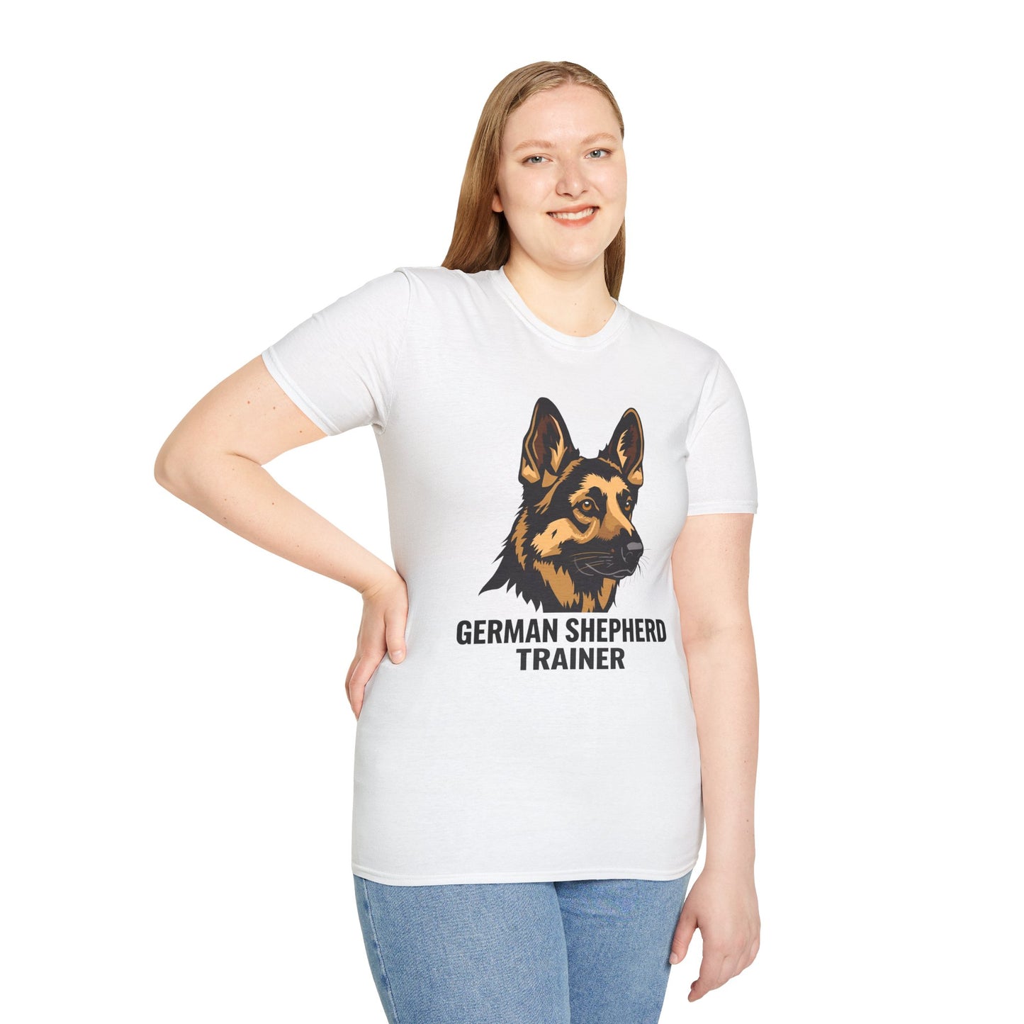 German Shepherd Trainer Unisex Softstyle T-Shirt, Dog Lover Gift, Pet Trainer Apparel