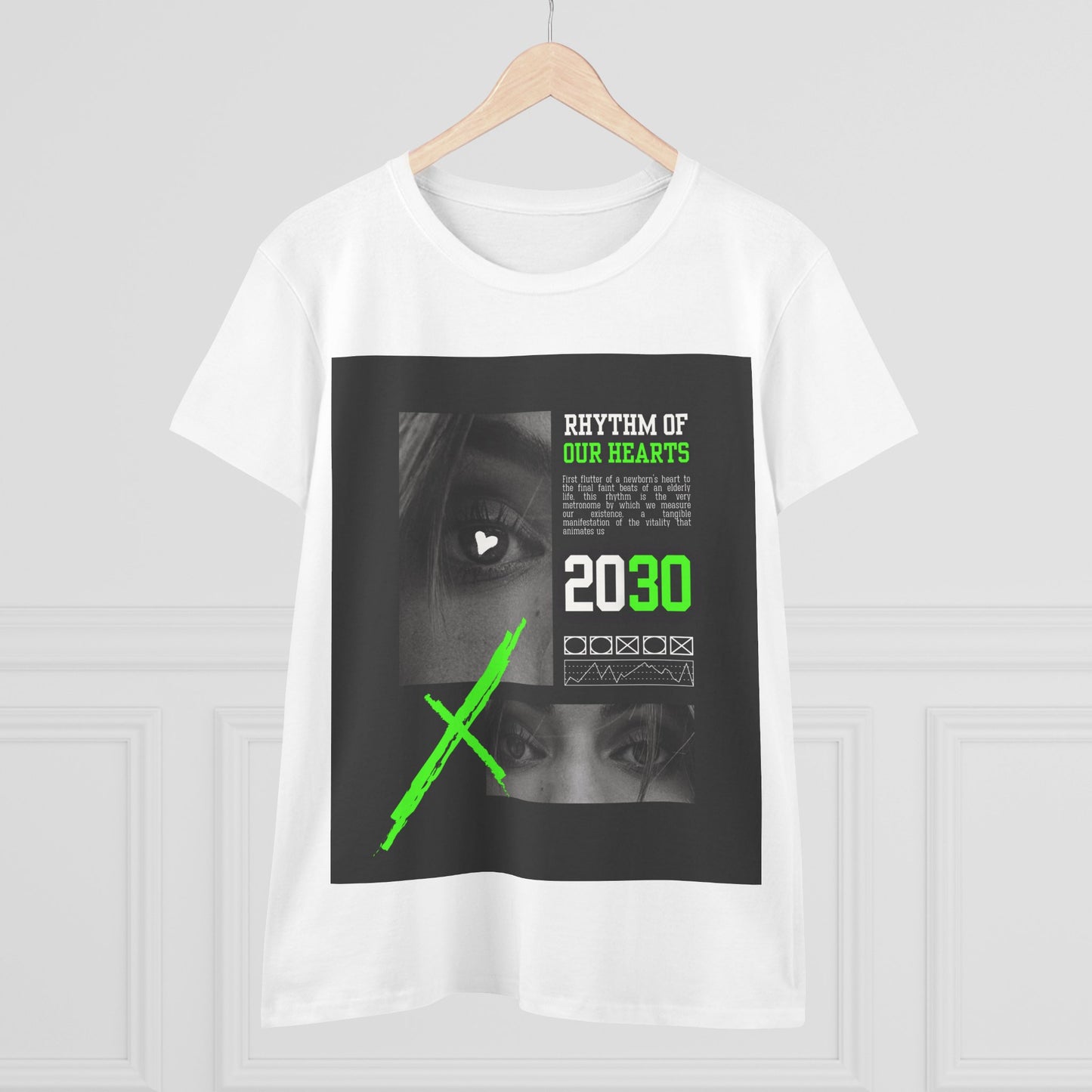 Women’s Graphic Tee, Rhythm of Our Hearts Shirt, Casual Wear, Music Lover Shirt, Gift for Her