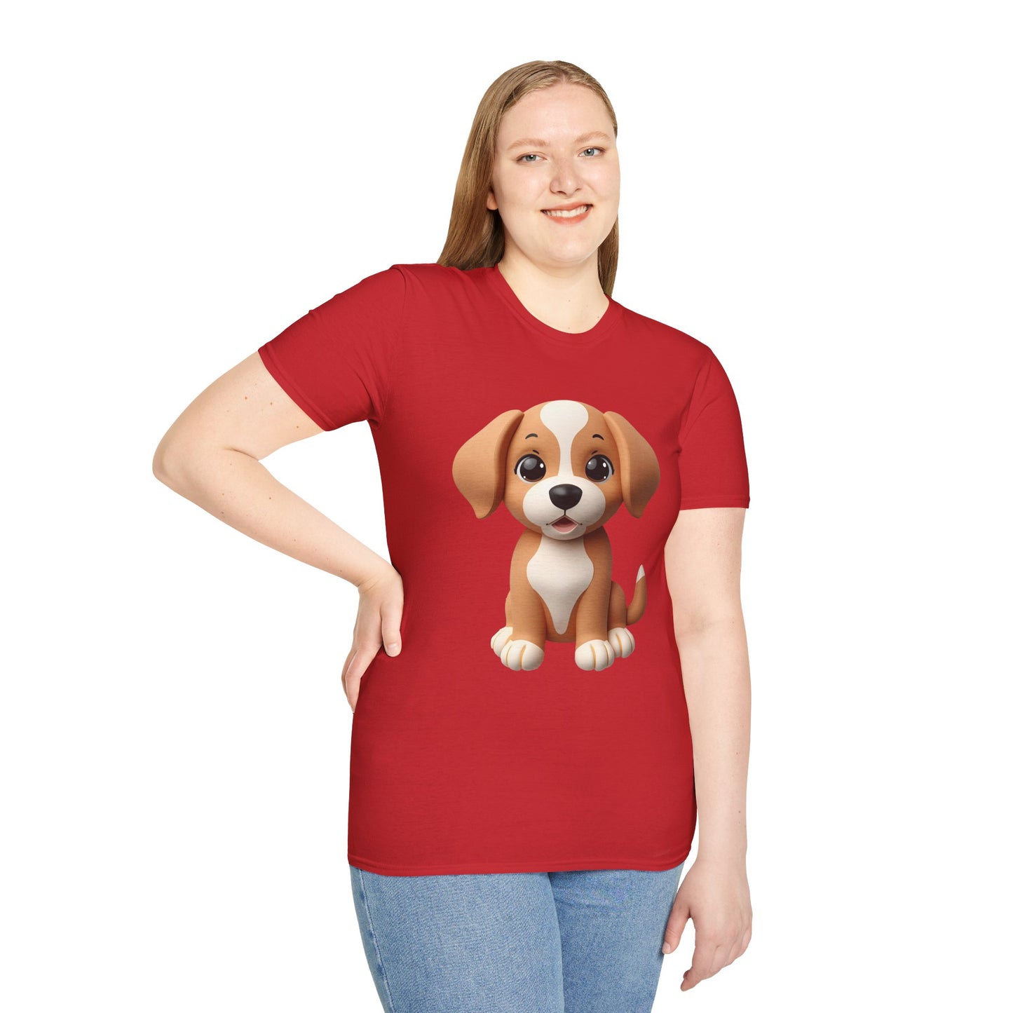 Adorable Puppy 3D Graphic T-Shirt for Dog Lovers, Cute Pet Shirt