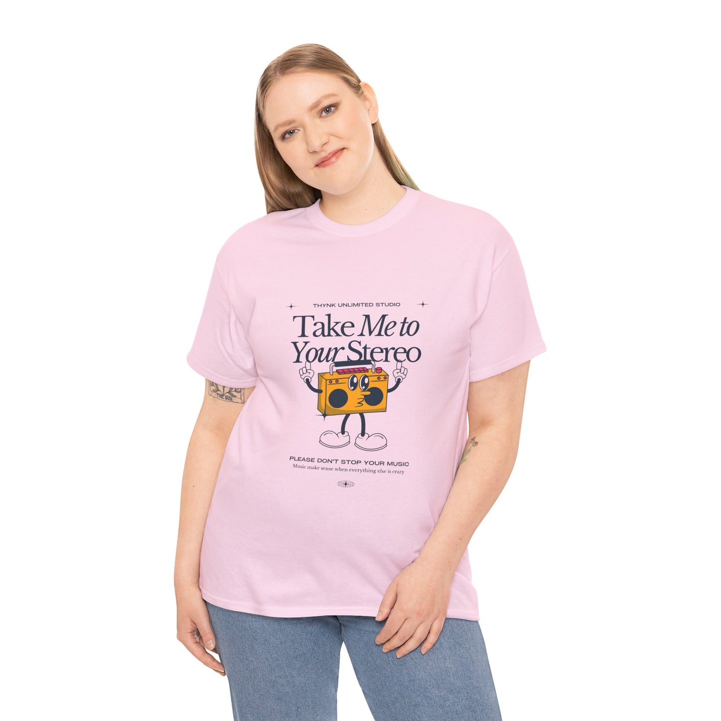 Retro Music Lover Tee - Take Me To Your Stereo, Vintage Style Shirt, Graphic T-Shirt, Unisex Cotton Top, Perfect Gift for Musicians, Summer Outfit